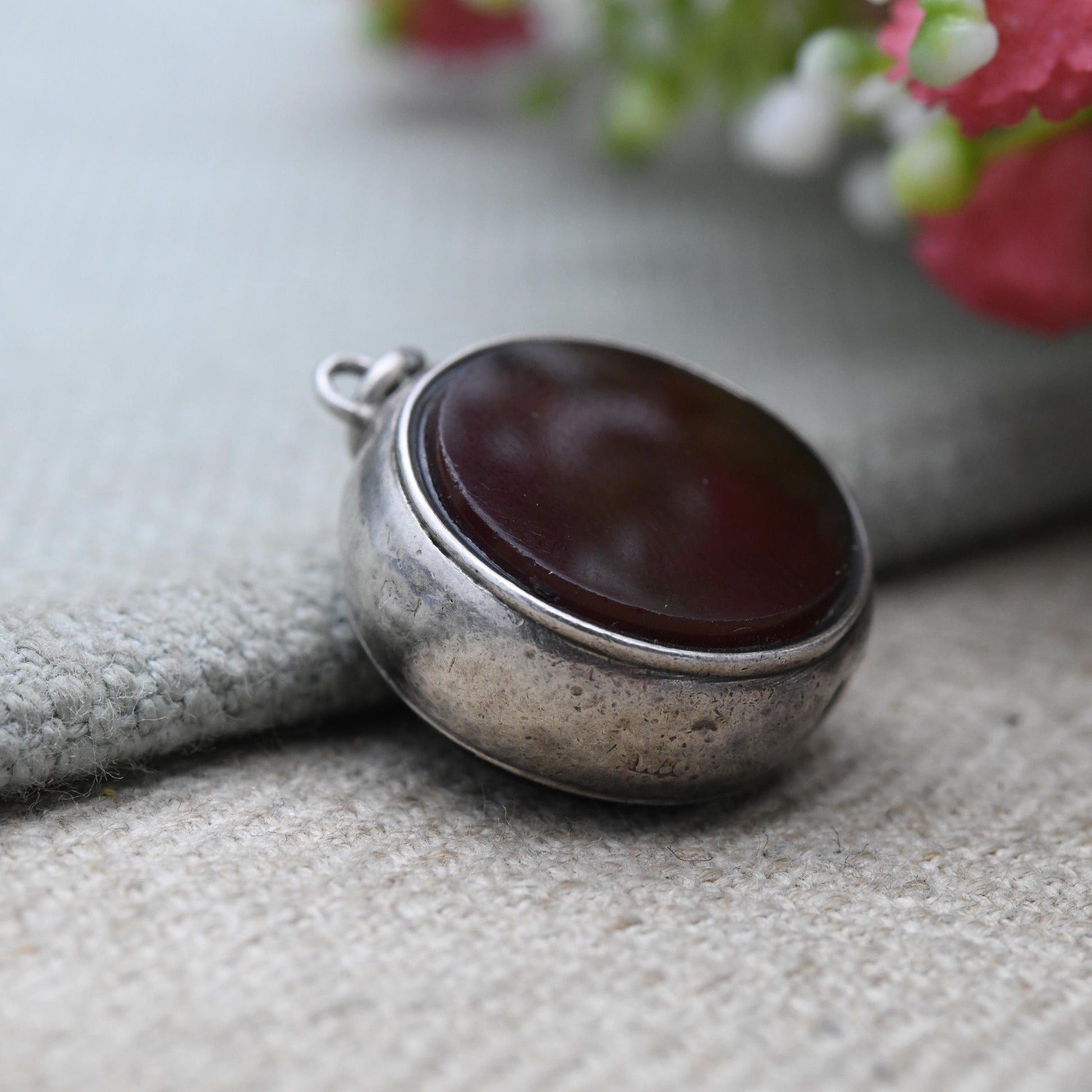 Antique Carnelian and Bloodstone Fob Pendant - Victorian Double-Sided Gemstone Charm | Gentleman’s Watch Chain Jewellery