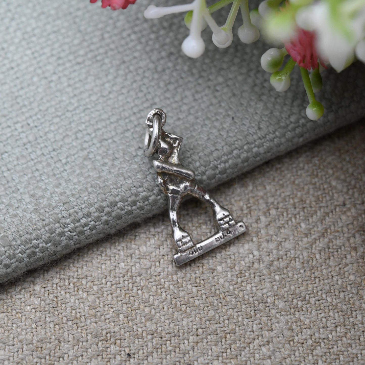 Vintage 800 Silver Man Charm Pendant - Standing Figure Statue | Souvenir Gift for Charm Bracelet