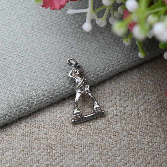 Vintage 800 Silver Man Charm Pendant - Standing Figure Statue | Souvenir Gift for Charm Bracelet