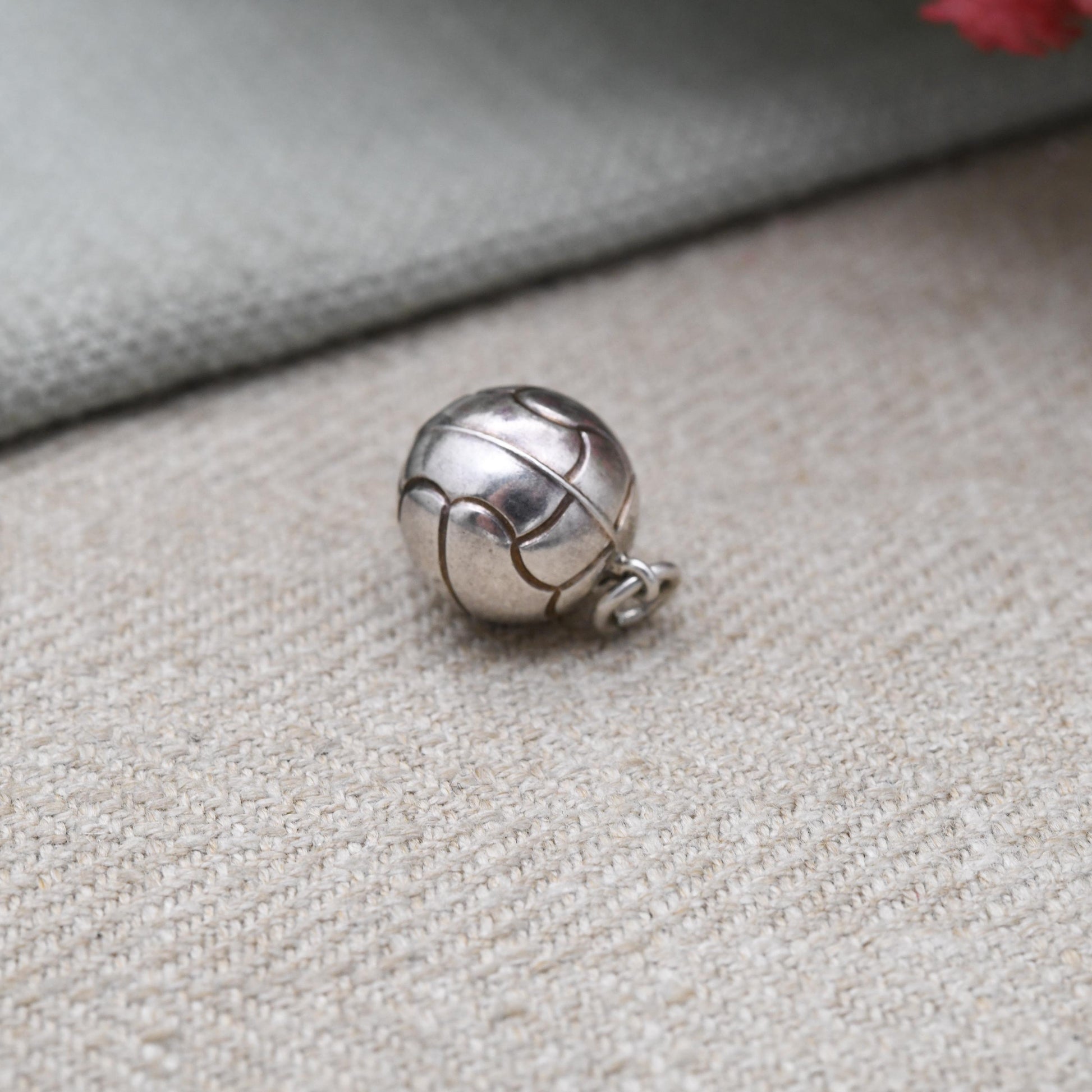Vintage 830 Silver Retro Football Charm Pendant - Soccer Ball | England Three Lions | Hallow Ball | Football Fan | Gift for Charm Bracelet