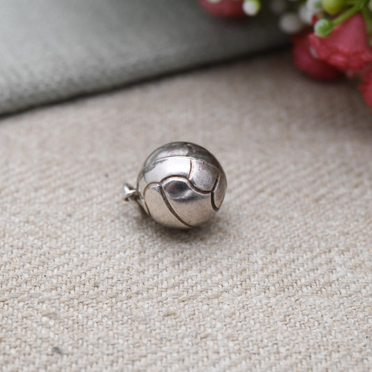 Vintage 830 Silver Retro Football Charm Pendant - Soccer Ball | England Three Lions | Hallow Ball | Football Fan | Gift for Charm Bracelet