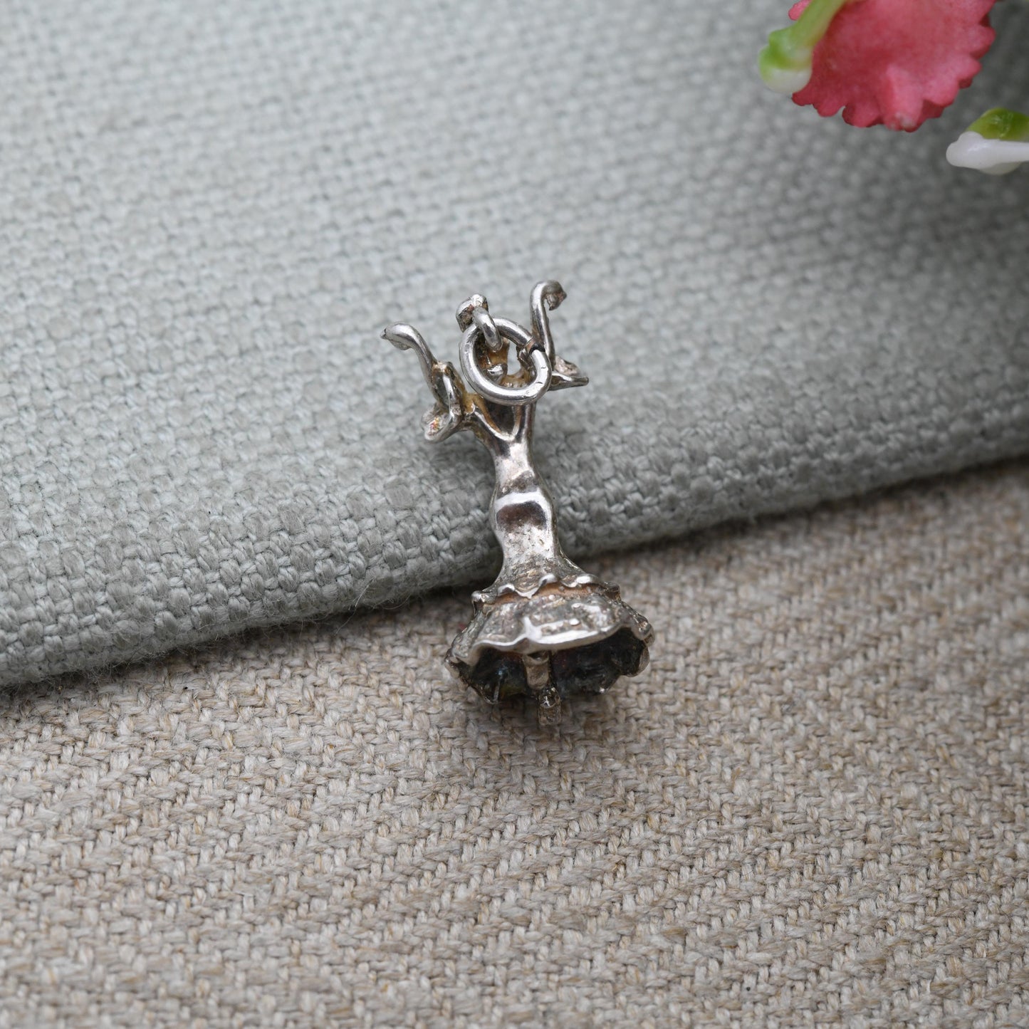 Vintage Sterling Silver Latin Dancer Pendant - Dancing Girl | Pasodoble Tango | Gift for Charm Bracelet