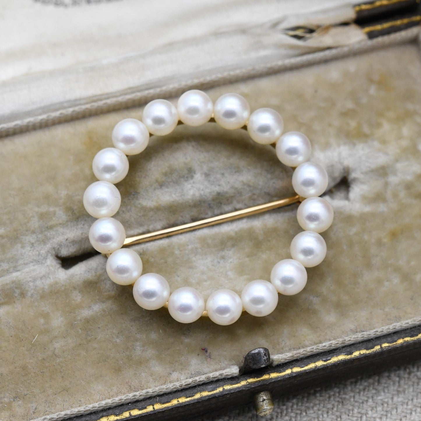 Vintage Tiffany & Co 14ct Gold and Pearl Wreath Brooch c. 1960s - 5mm White Round Pearls