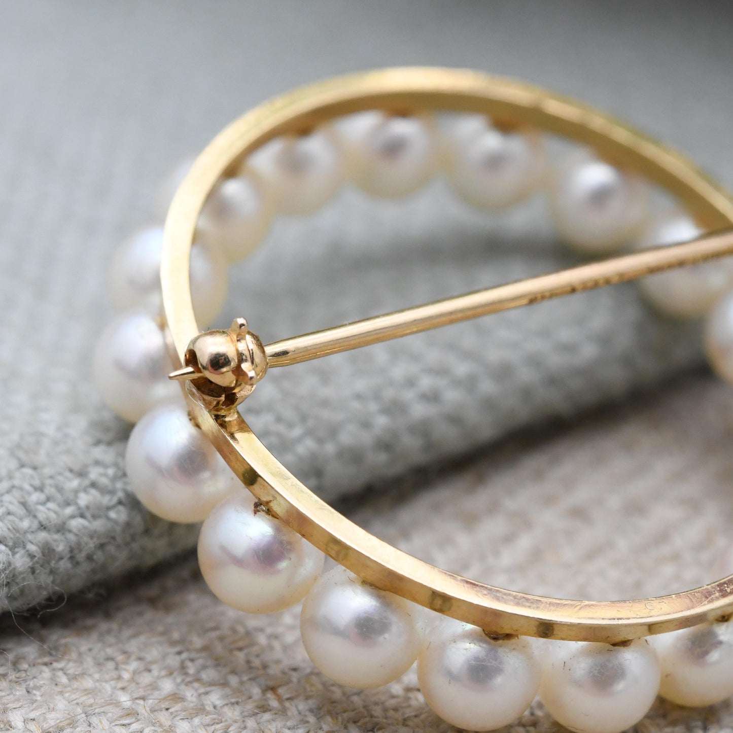 Vintage Tiffany & Co 14ct Gold and Pearl Wreath Brooch c. 1960s - 5mm White Round Pearls