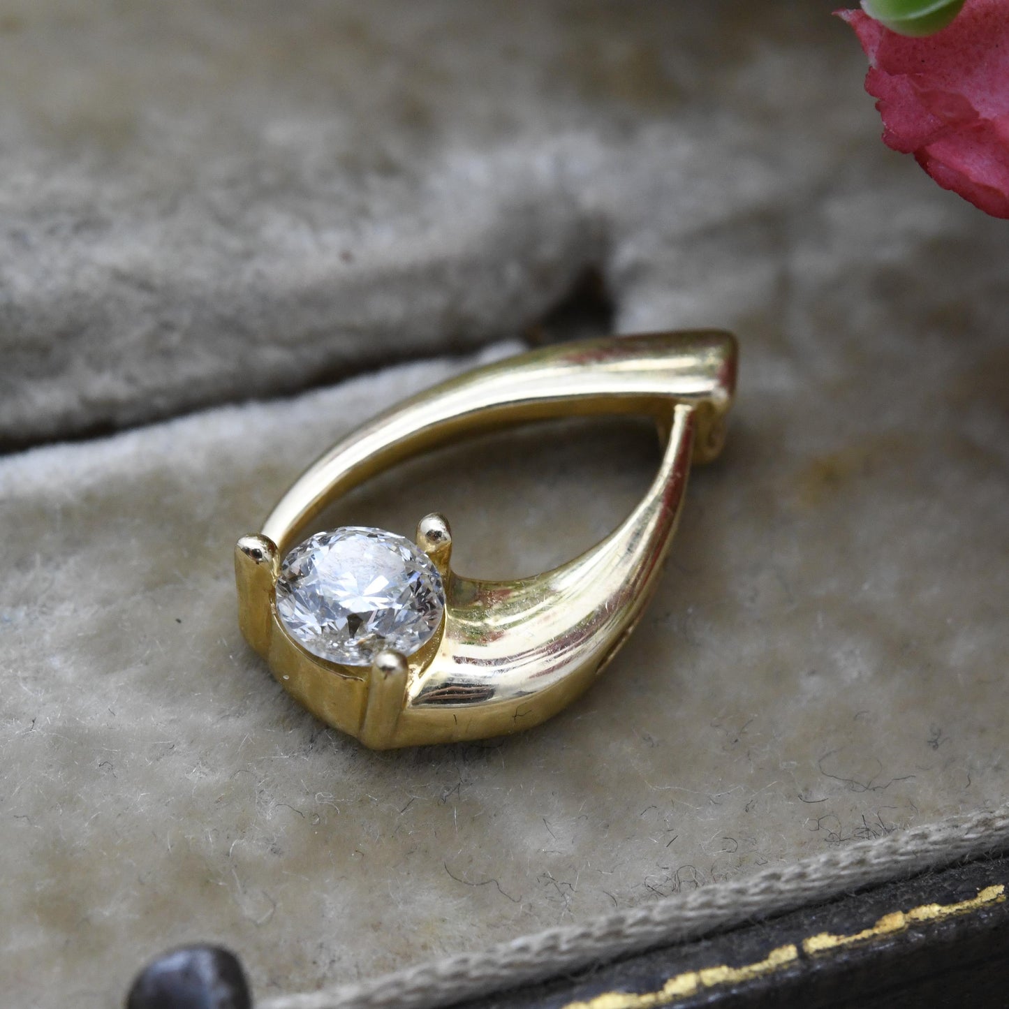 KRN 14ct Gold 1/3 Carat Diamond Pendant .33 Carat Weight - Minimalist Jewellery Gift for Her