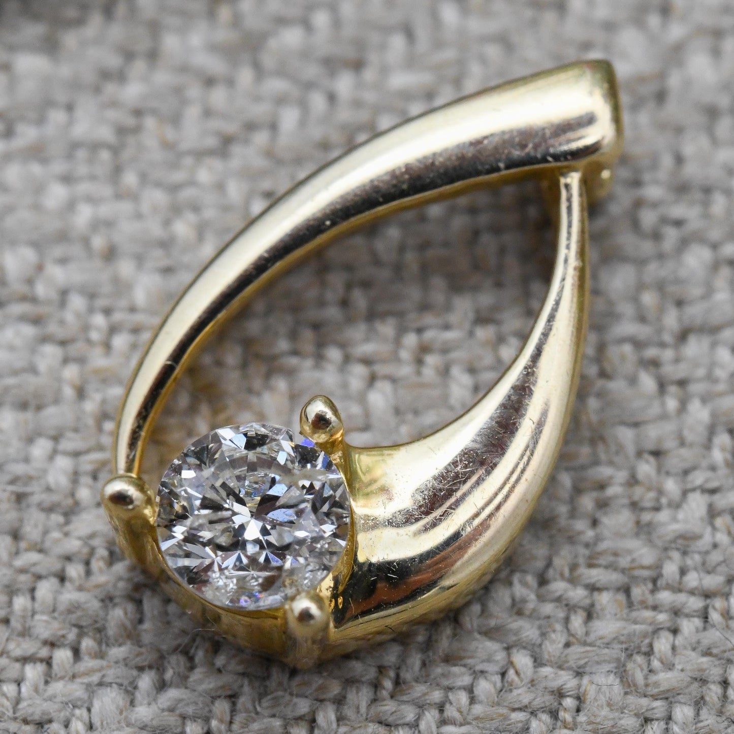 KRN 14ct Gold 1/3 Carat Diamond Pendant .33 Carat Weight - Minimalist Jewellery Gift for Her