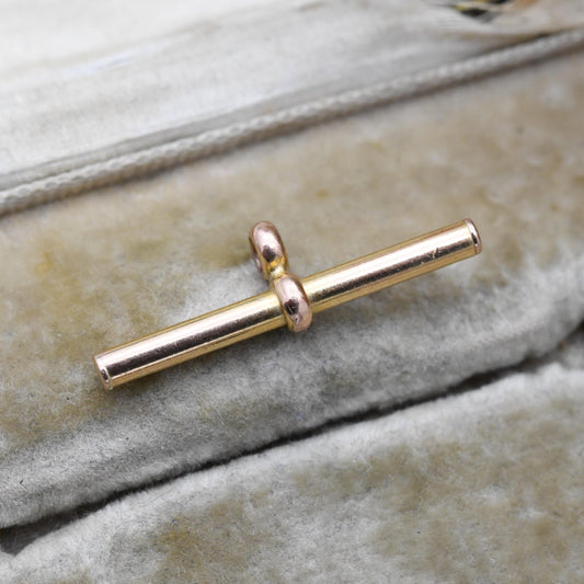 Vintage 9ct Gold T-Bar Pendant Charm - Solid Gold Jewellery Gift Charm Bracelet Pendant Necklace | for Pocket Watch Chain