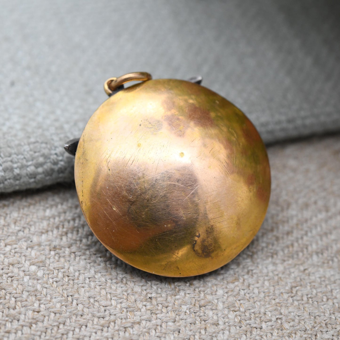 Antique Victorian Gemstone Owl Pendant with Turquoise Emerald and Garnet in Gold and Silver c. 1860s