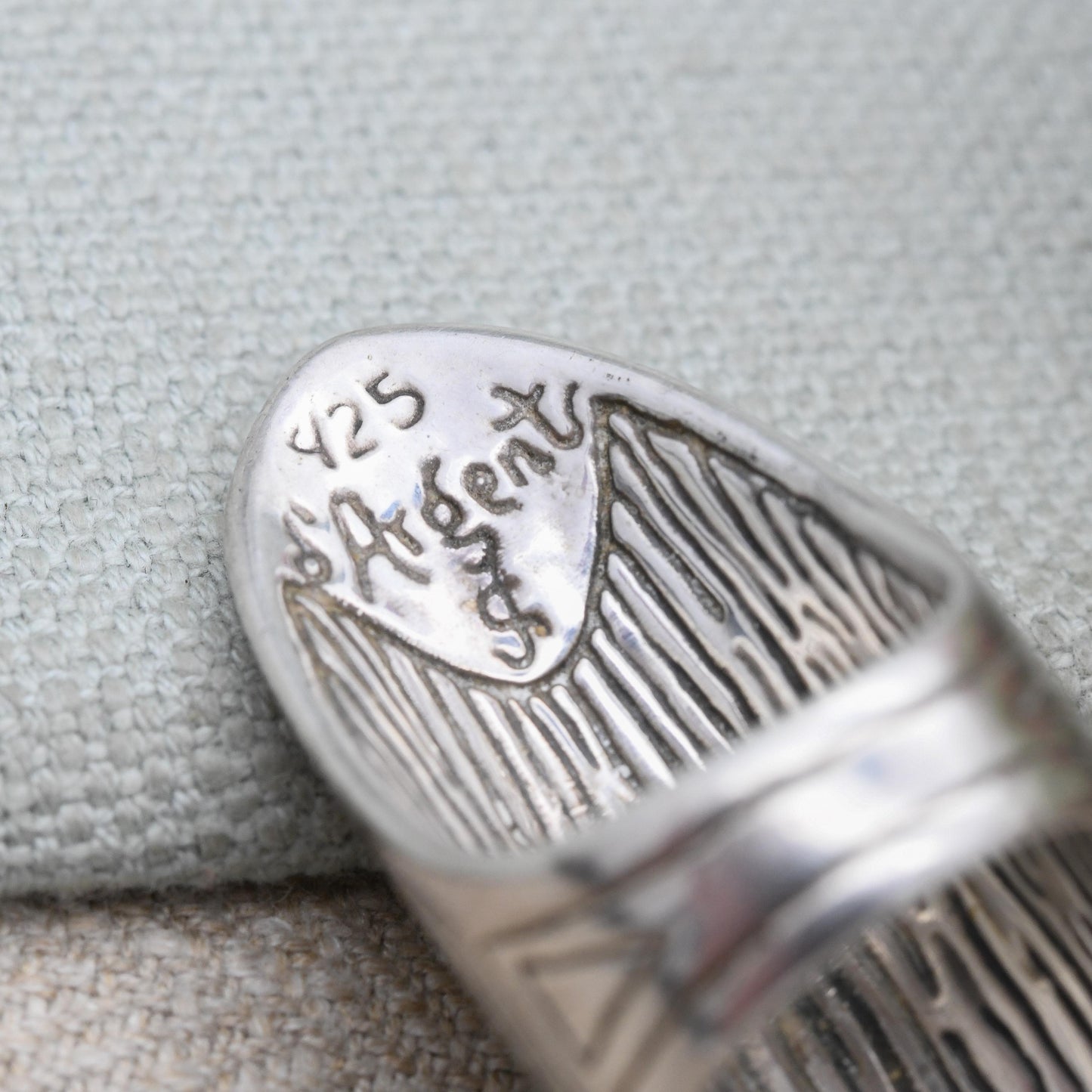 Sterling Silver Armour Ring Maasai Shield Design - UK Size - N | US Size - 7