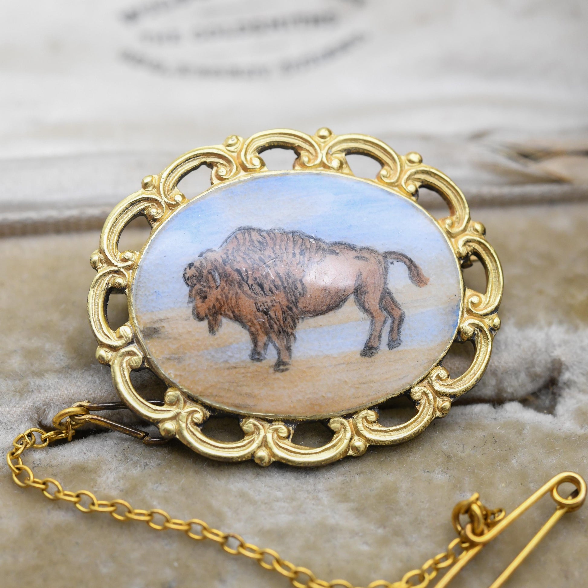 Vintage Silver Gilt Buffalo Brooch RAOB by FC Parry 1973 - Royal Antediluvian Order of Buffaloes