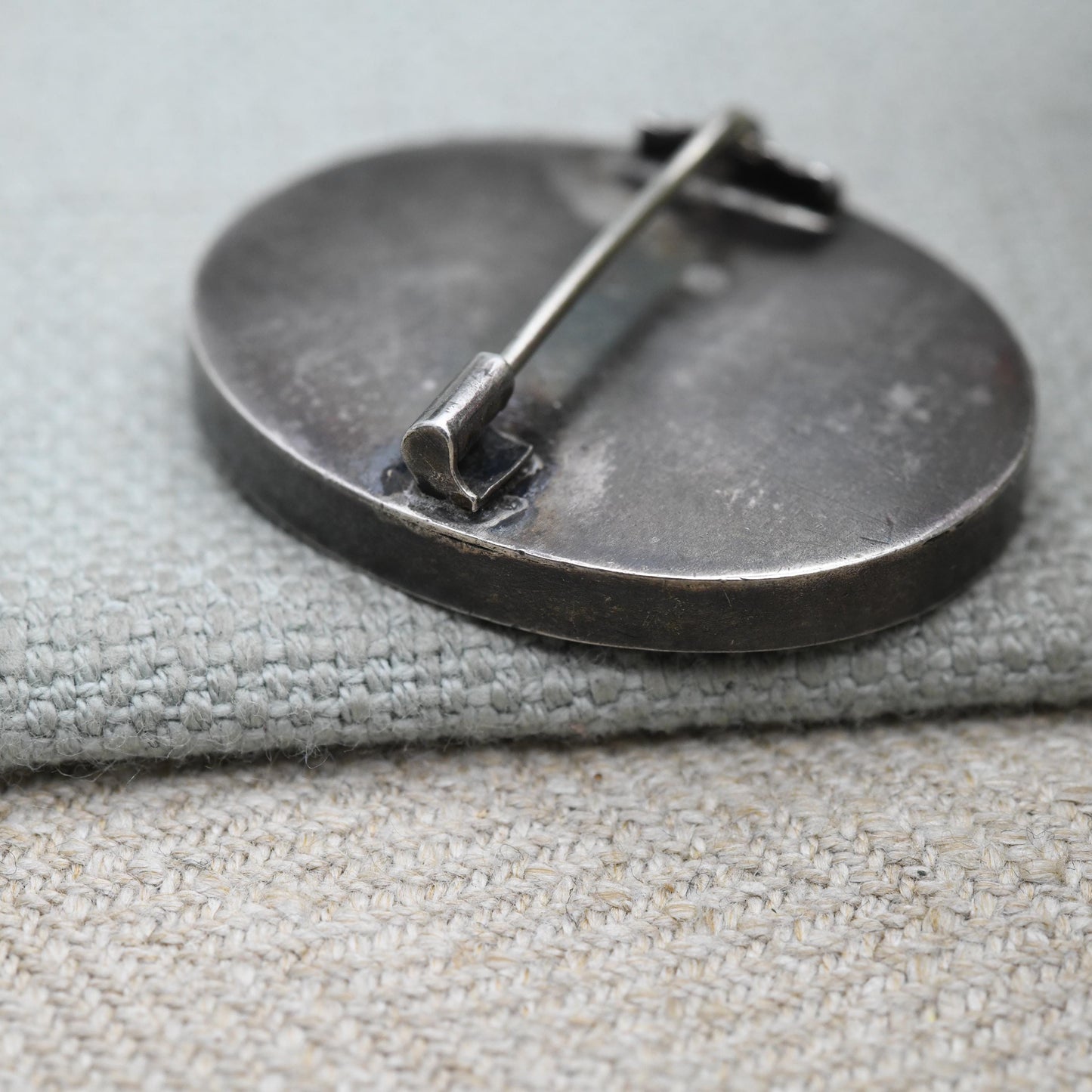 Antique Victorian Pietra Dura Floral Brooch c. 1890s - Gemstone Inlay in Hardstone