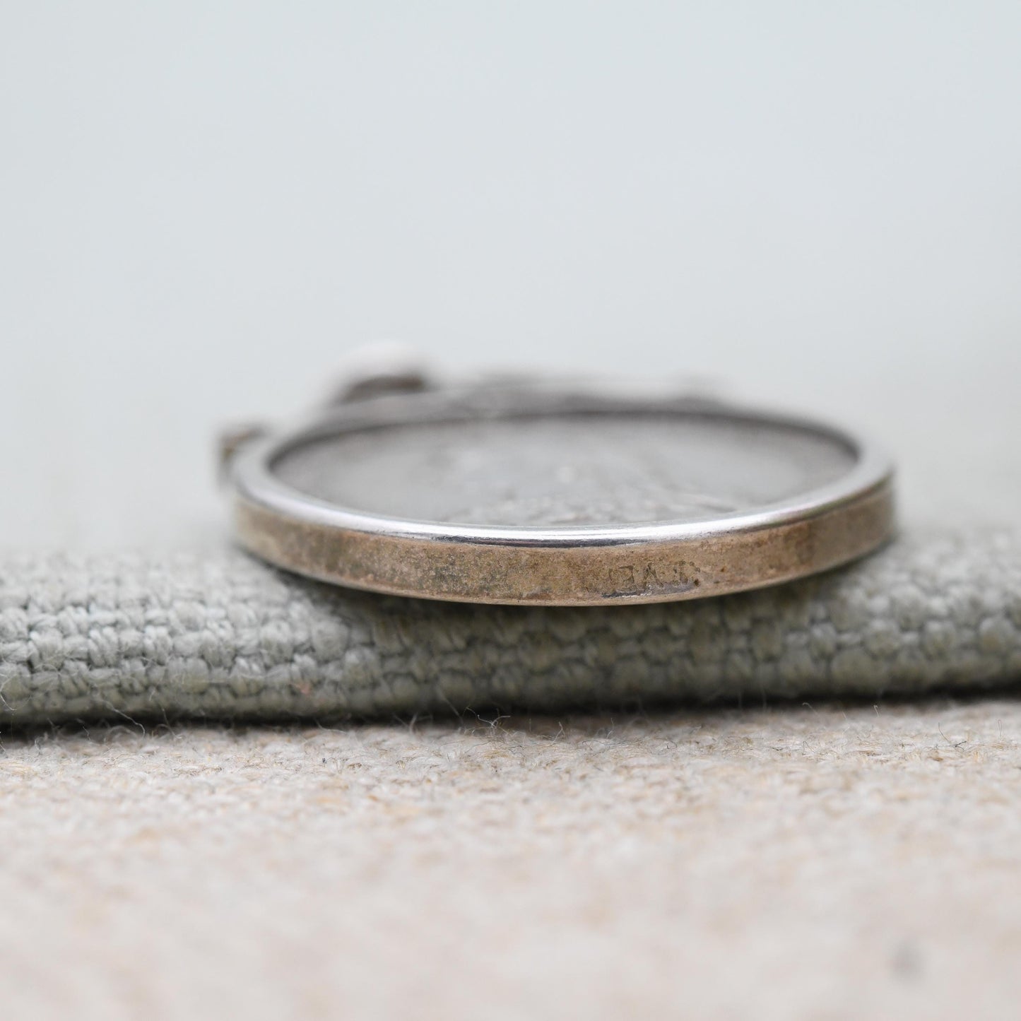 Antique 1887 Victoria Shilling Coin Charm Pendant - Openwork Scrolling Mount | Collectable Pendant