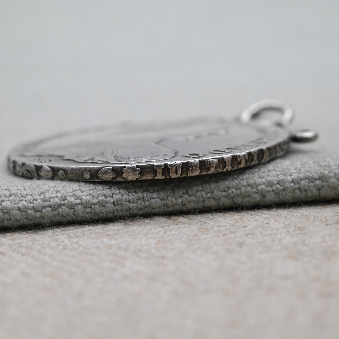 Antique Silver Maria Theresa Thaler Coin Pendant Dated 1780 - Large Collectable Austrian Coin