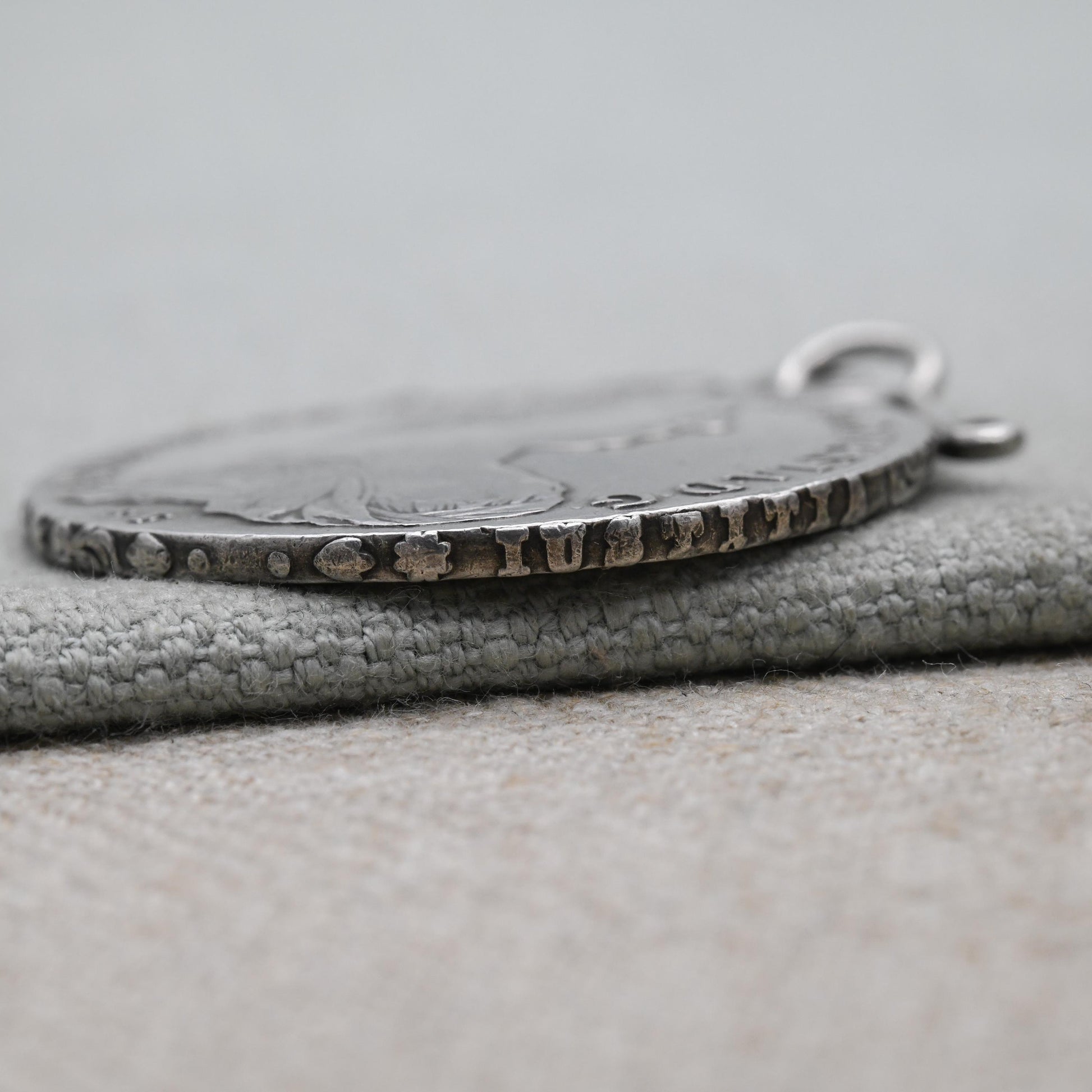 Antique Silver Maria Theresa Thaler Coin Pendant Dated 1780 - Large Collectable Austrian Coin