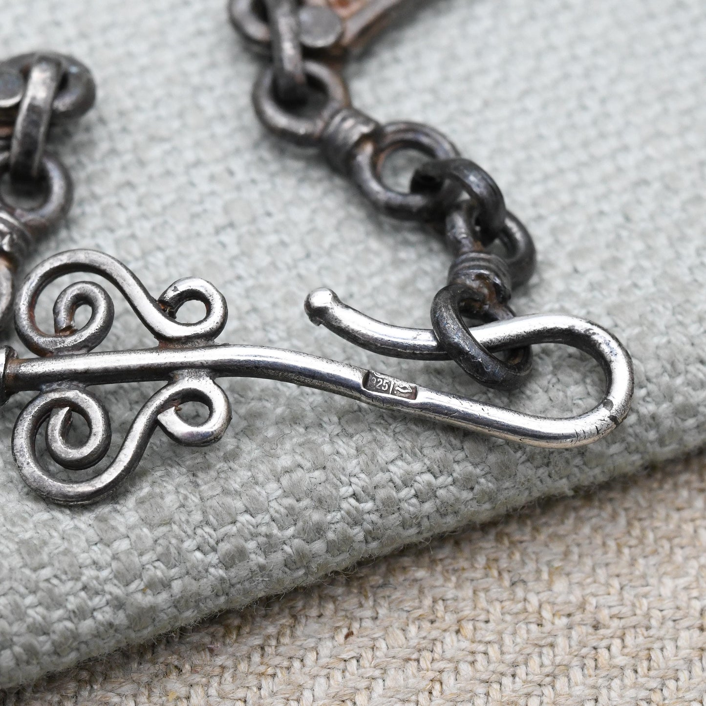 Vintage Azza Fahmy Sterling Silver Necklace with People Figures c. 1980s Egyptian Jewellery Designer - Tambourine Dancer and Market Traders