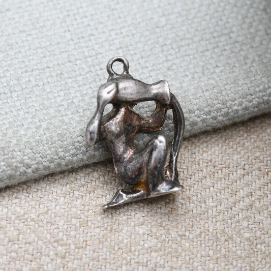 Vintage Fred Manshaw Sterling Silver Aquarius Charm Pendant 1972 - Astrology Star Sign | January February Birthday | Gift for Bracelet