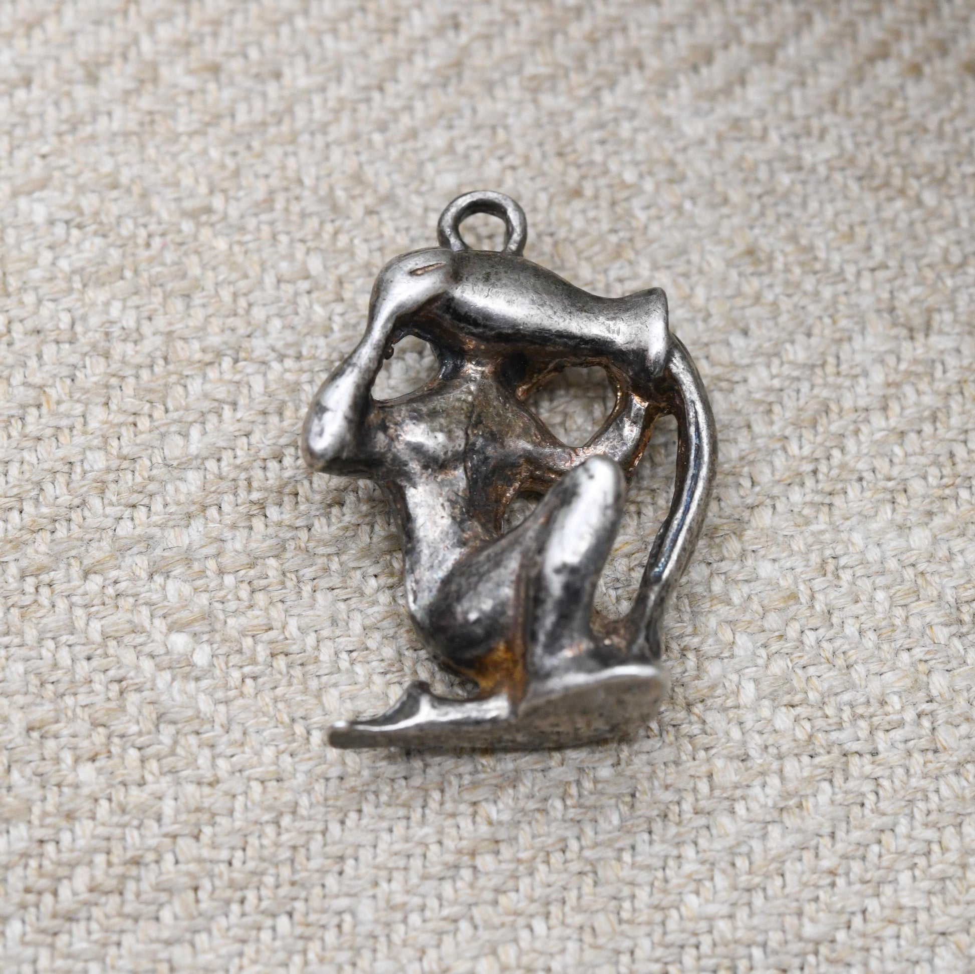 Vintage Fred Manshaw Sterling Silver Aquarius Charm Pendant 1972 - Astrology Star Sign | January February Birthday | Gift for Bracelet