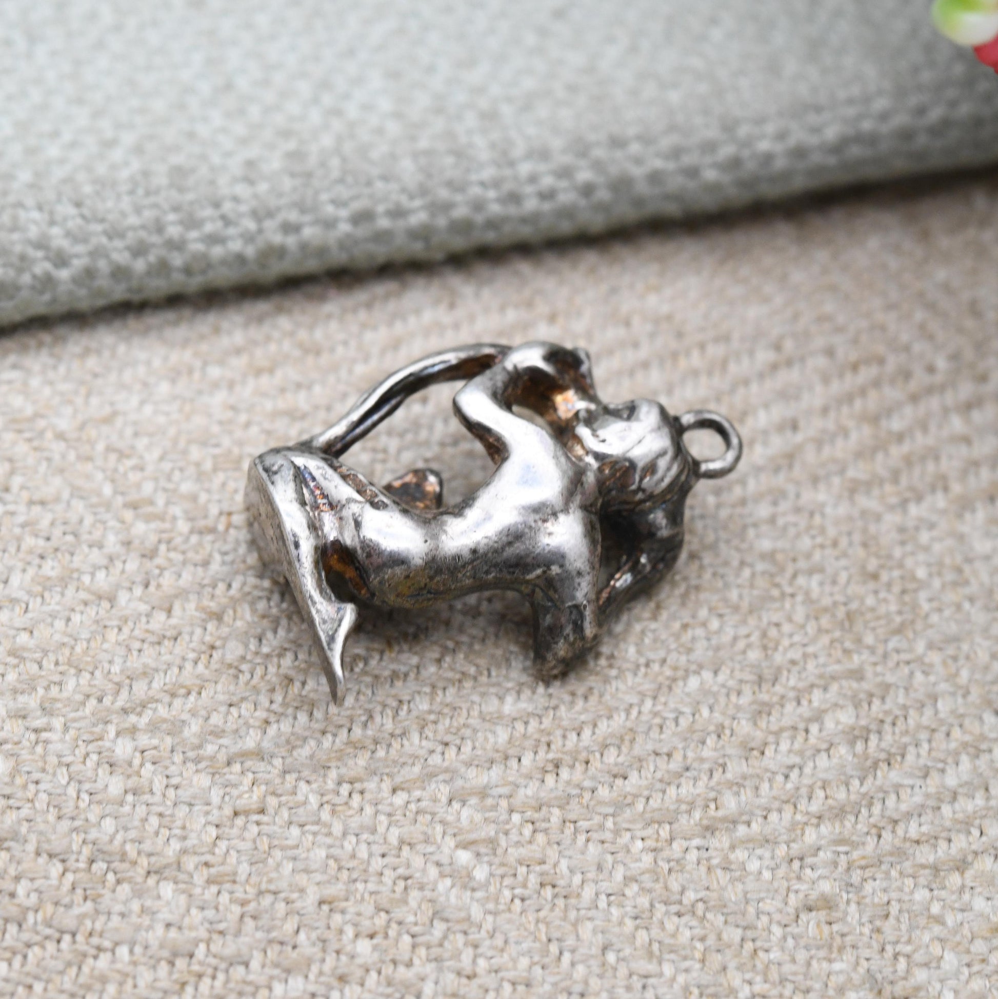 Vintage Fred Manshaw Sterling Silver Aquarius Charm Pendant 1972 - Astrology Star Sign | January February Birthday | Gift for Bracelet