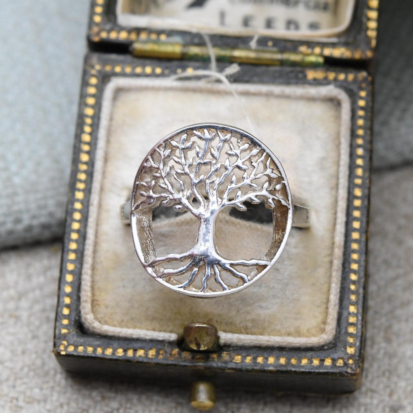 Sterling Silver Tree of Life Signet Ring - Celtic Openwork Design | Chunky Pinky Silver | UK Size - M 1/2 | US Size - 6 1/2