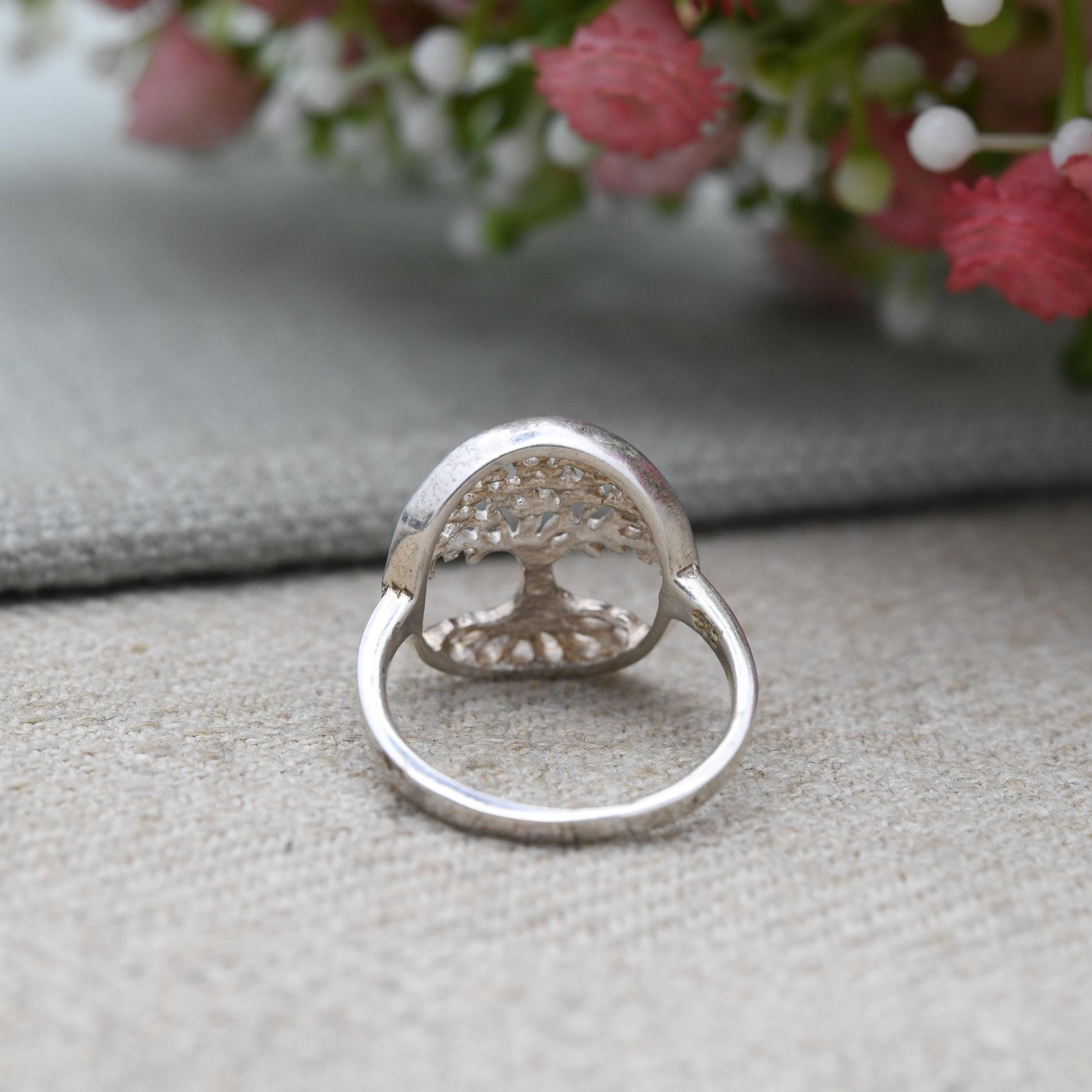Sterling Silver Tree of Life Signet Ring - Celtic Openwork Design | Chunky Pinky Silver | UK Size - M 1/2 | US Size - 6 1/2