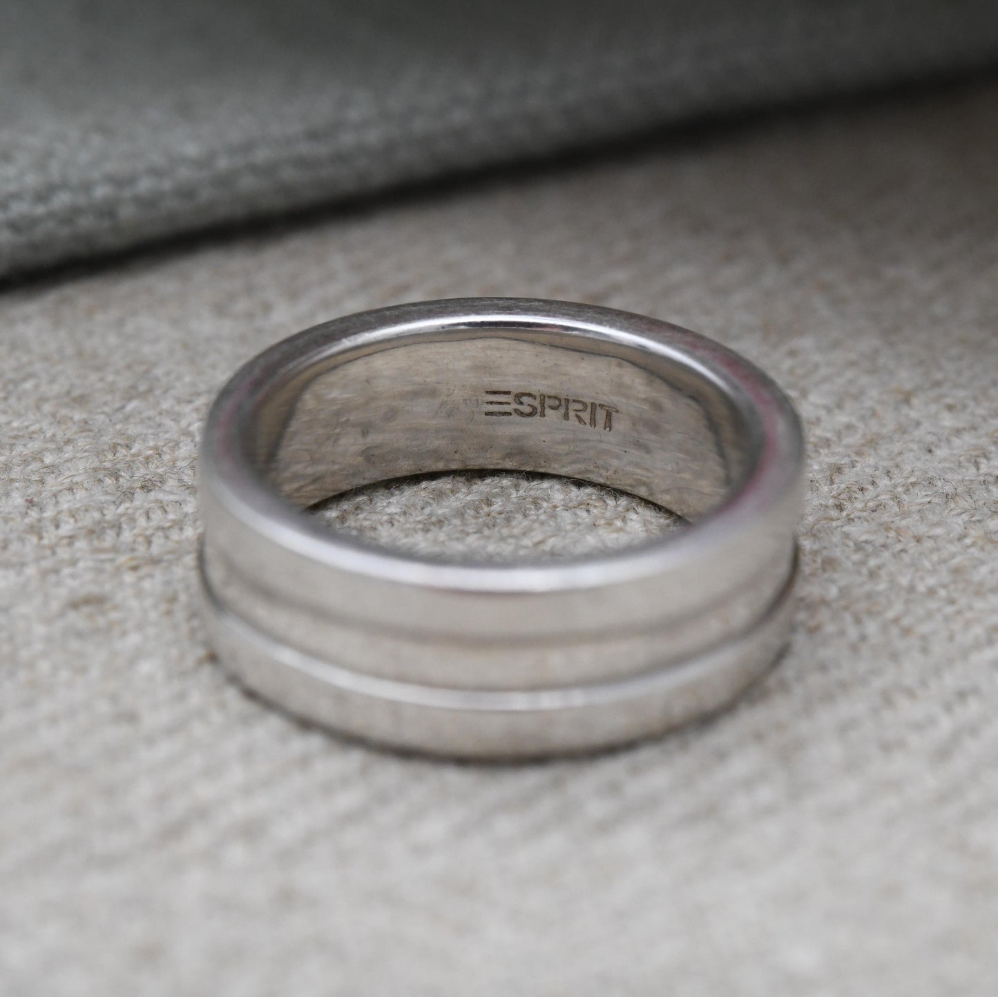 Vintage Sterling Silver Multi Band Ring - Unisex Stacking Silver Wide Band | UK Size - Q | US Size - 8