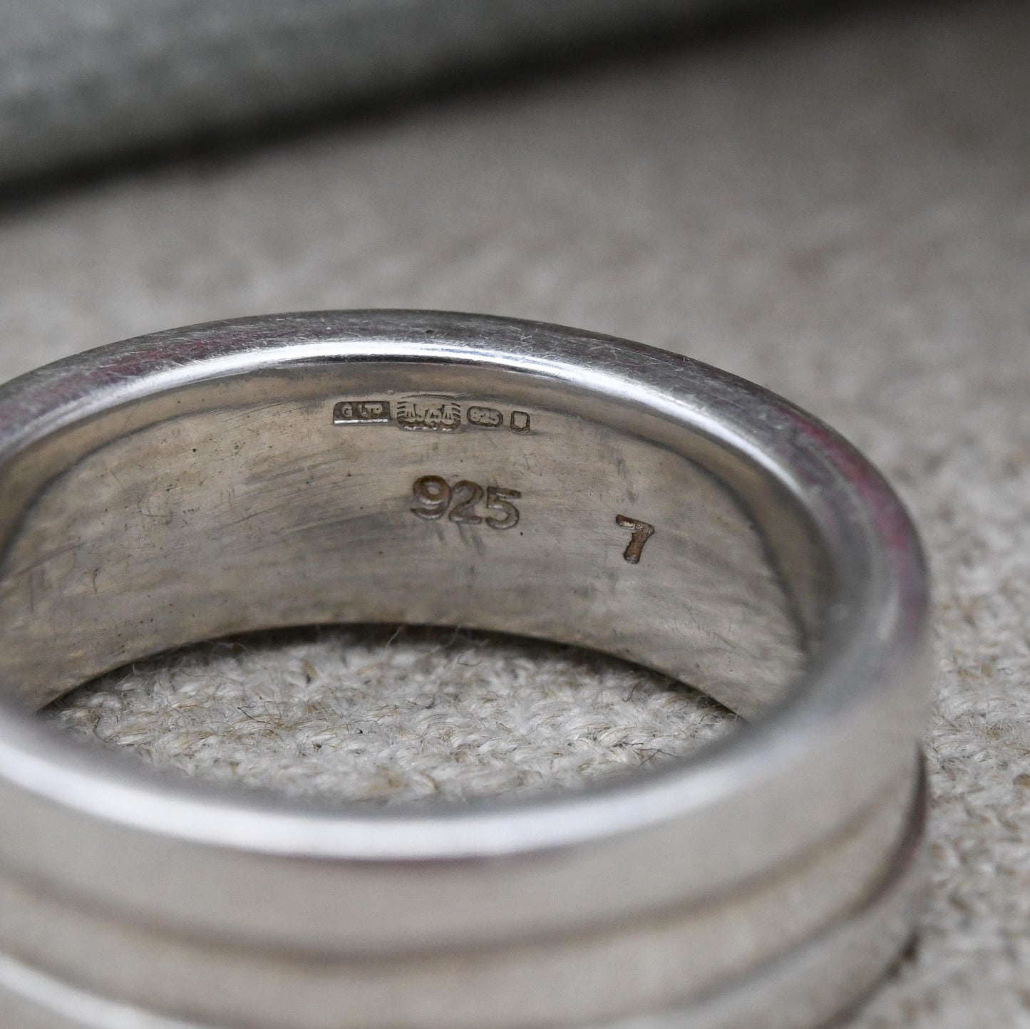 Vintage Sterling Silver Multi Band Ring - Unisex Stacking Silver Wide Band | UK Size - Q | US Size - 8