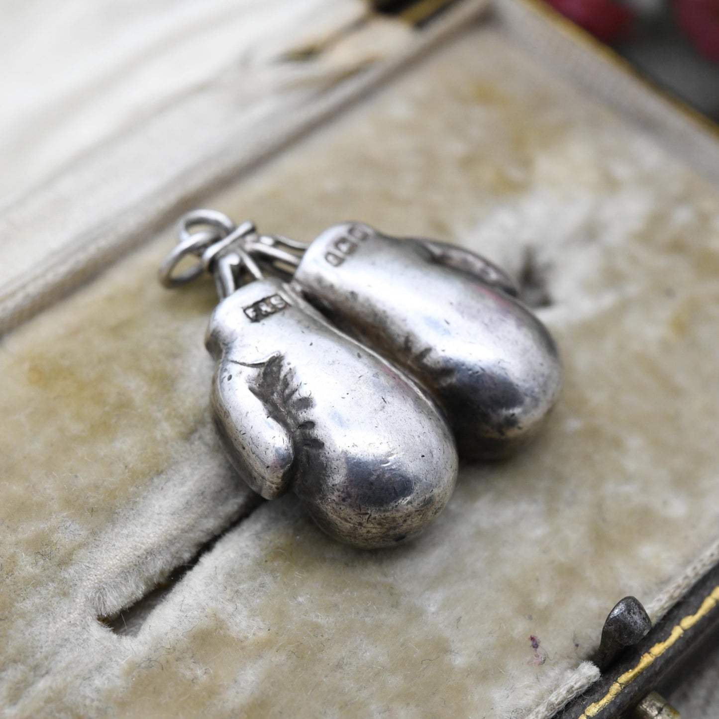 Vintage Sterling Silver Boxing Gloves Pendant 1932 by Fattorini & Sons Ltd - Sports Fob Medal Jewellery | Gift for Him