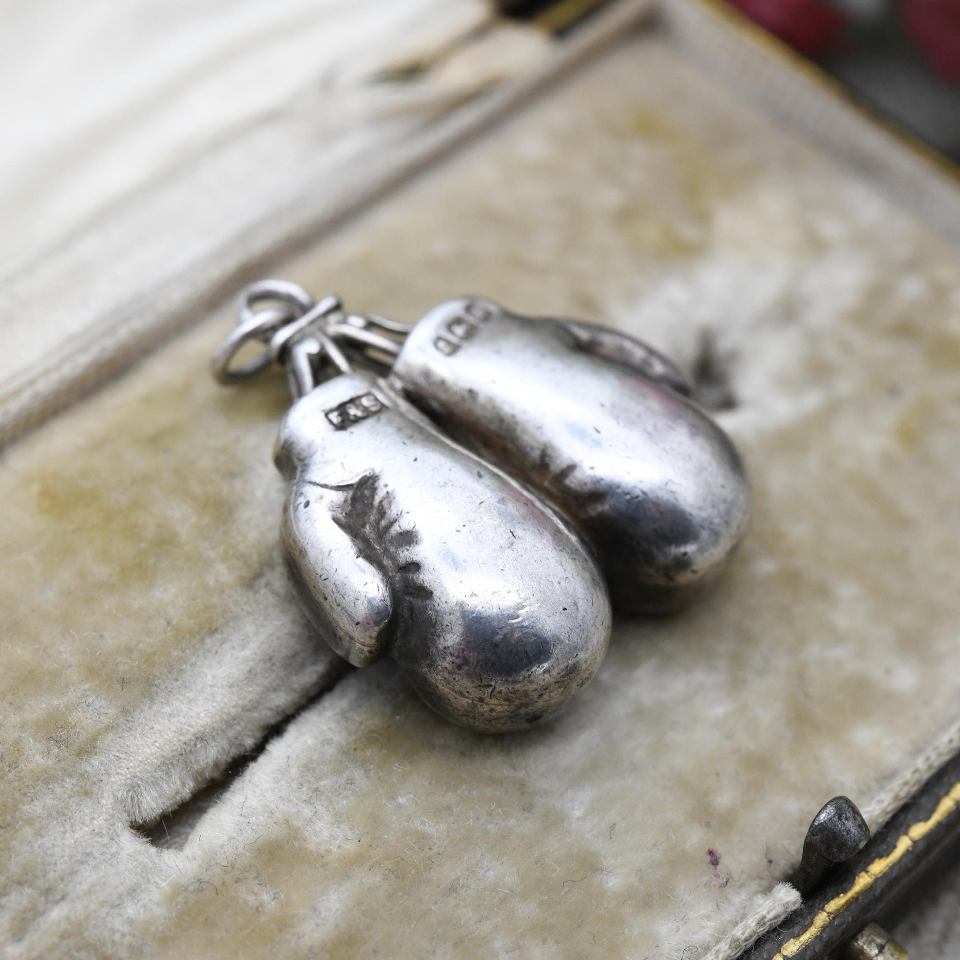 Vintage Sterling Silver Boxing Gloves Pendant 1932 by Fattorini & Sons Ltd - Sports Fob Medal Jewellery | Gift for Him