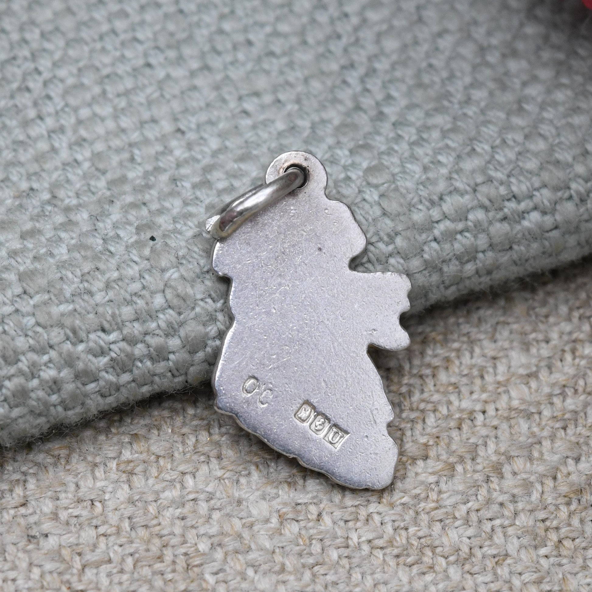 Vintage Sterling Silver Ireland Map Charm 1962 - Belfast Galway Dublin and Cork | Travel Souvenir Jewellery | Gift for Charm Bracelet