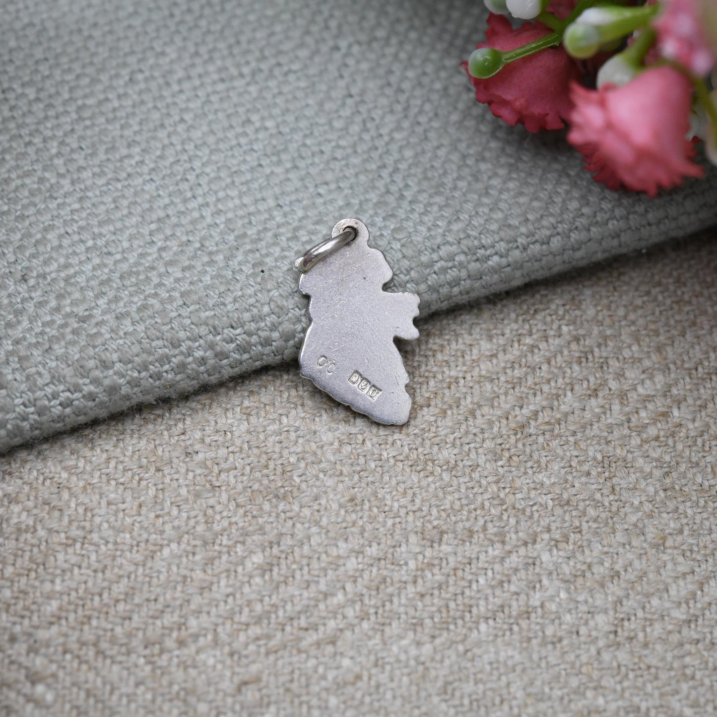 Vintage Sterling Silver Ireland Map Charm 1962 - Belfast Galway Dublin and Cork | Travel Souvenir Jewellery | Gift for Charm Bracelet