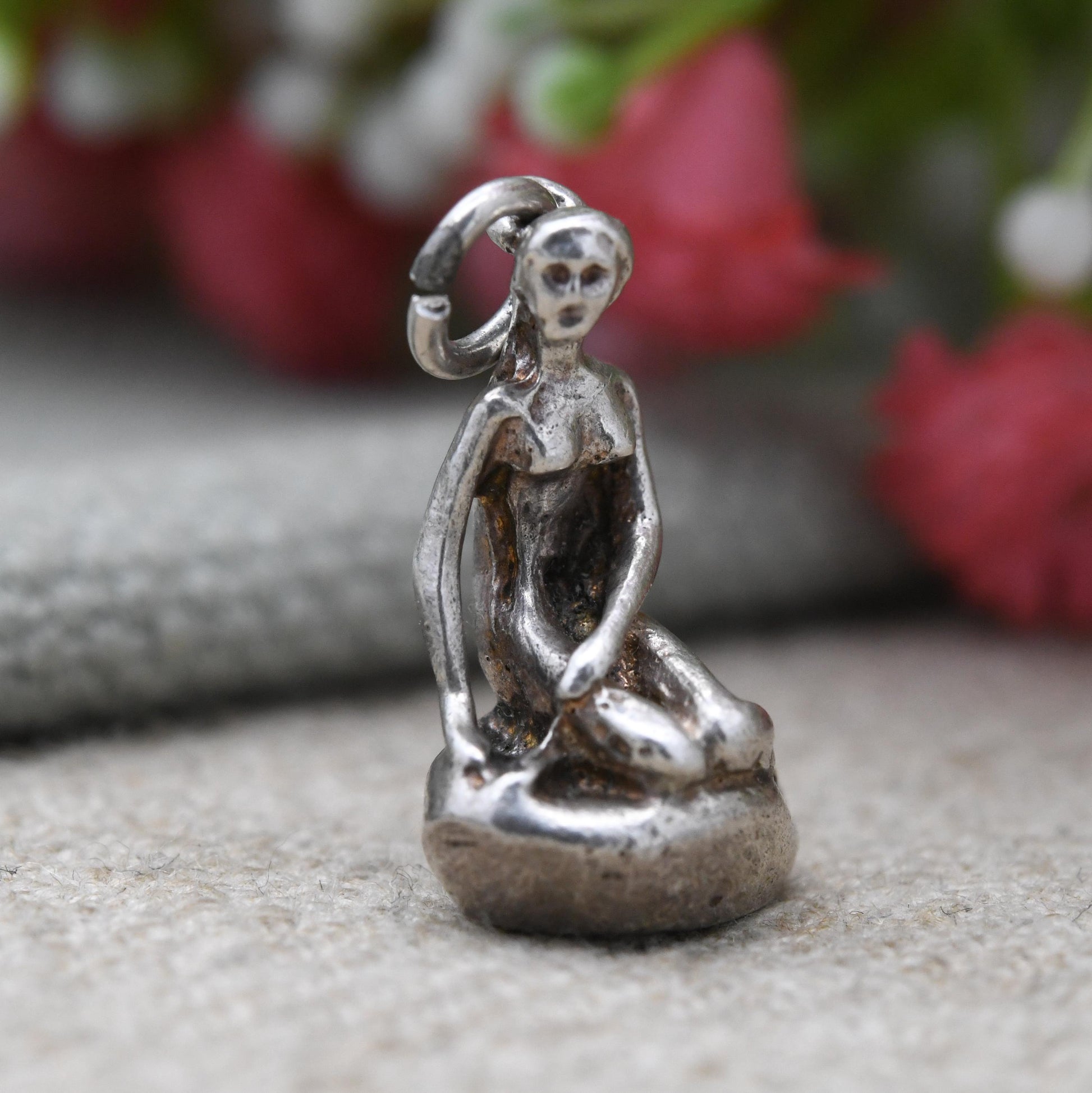 Vintage Silver Danish The Little Mermaid Charm - Travel Souvenir Pendant | Scandinavian Jewellery | Gift for Charm Bracelet Necklace