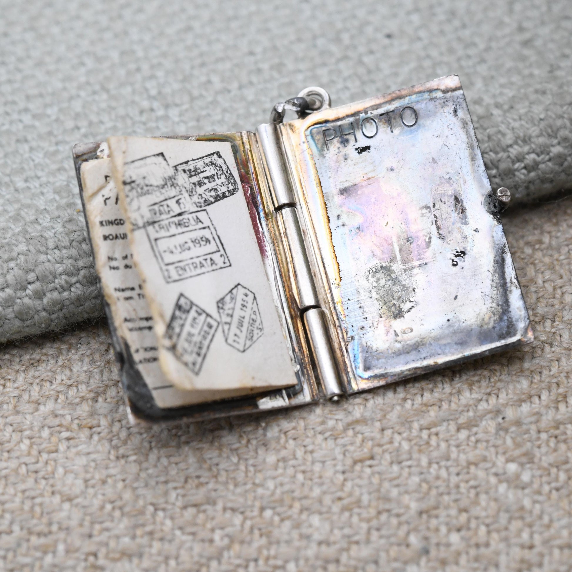 Vintage Georg Jensen Sterling Silver British Passport Charm Pendant - Travel Souvenir Jewellery | Collectable Designer Charm