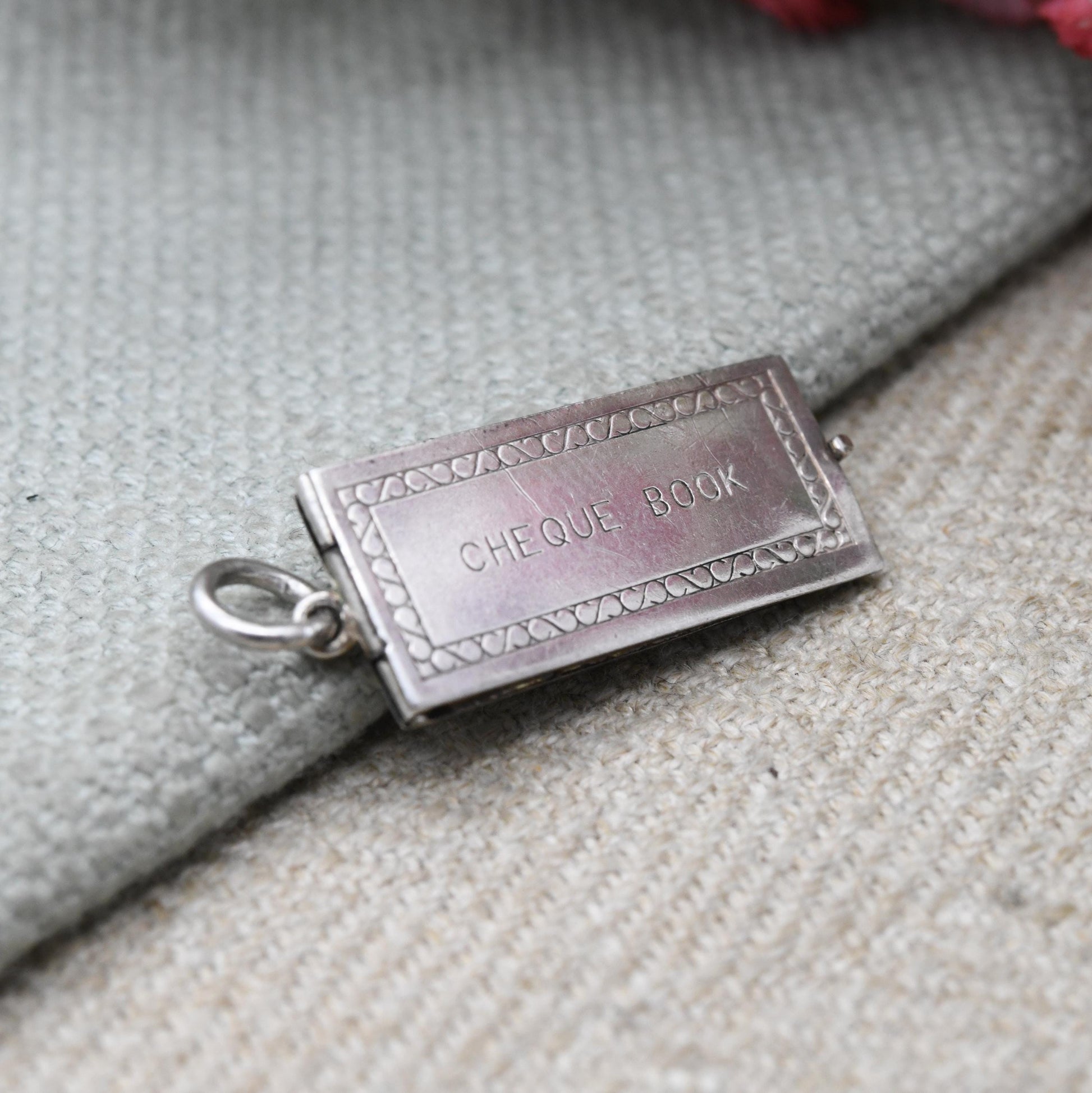 Vintage Georg Jensen Sterling Silver Cheque Book Charm - Opening Pendant | Mid-Century Designer Collectable Jewellery