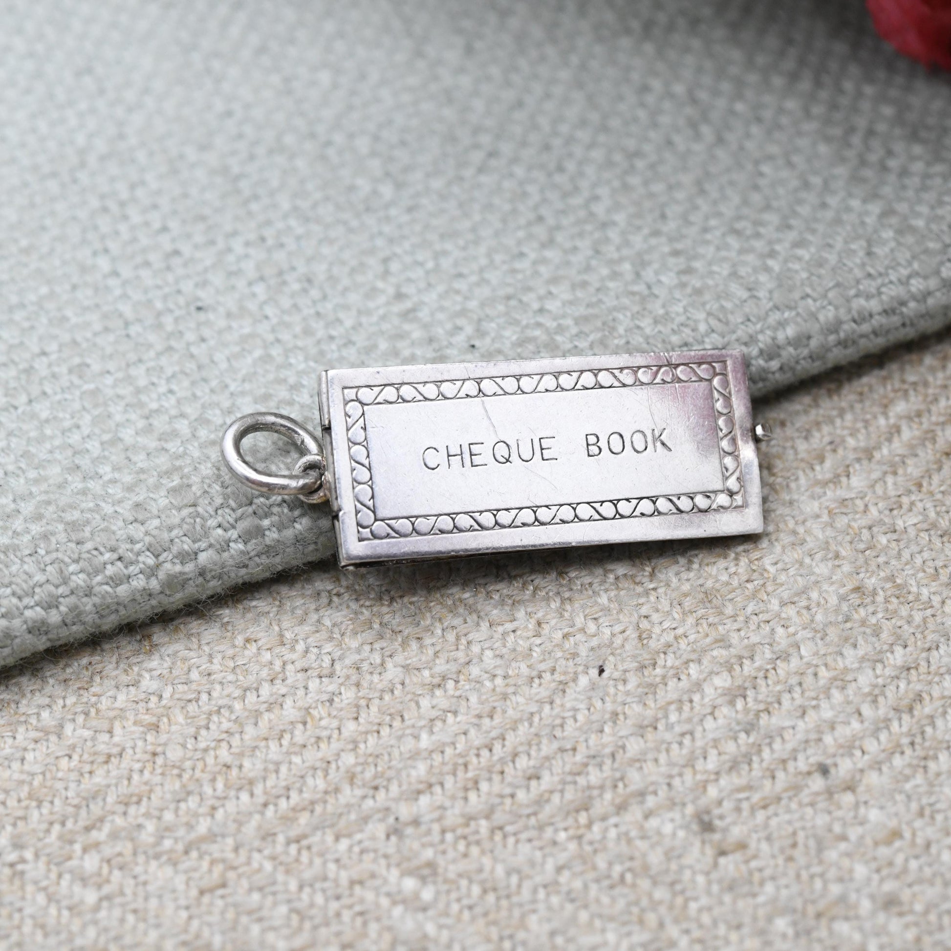 Vintage Georg Jensen Sterling Silver Cheque Book Charm - Opening Pendant | Mid-Century Designer Collectable Jewellery