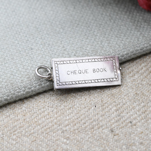Vintage Georg Jensen Sterling Silver Cheque Book Charm - Opening Pendant | Mid-Century Designer Collectable Jewellery