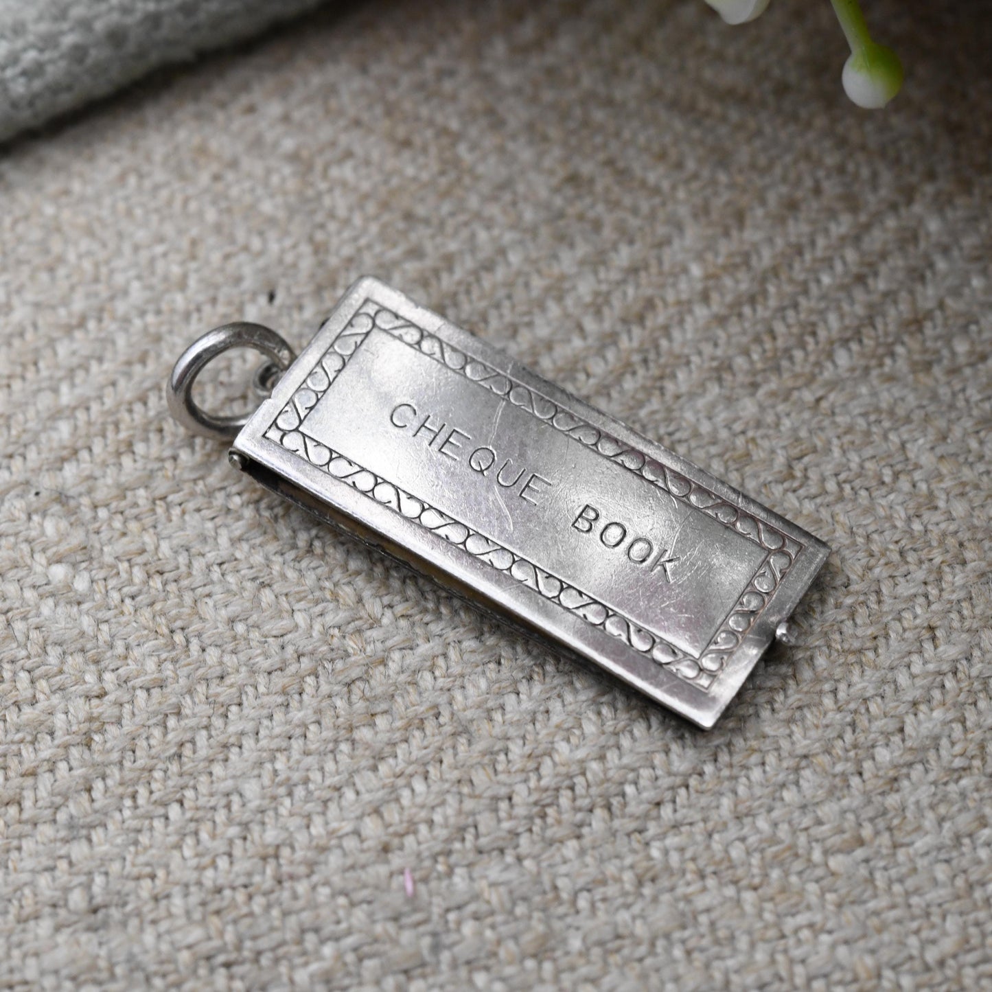 Vintage Georg Jensen Sterling Silver Cheque Book Charm - Opening Pendant | Mid-Century Designer Collectable Jewellery