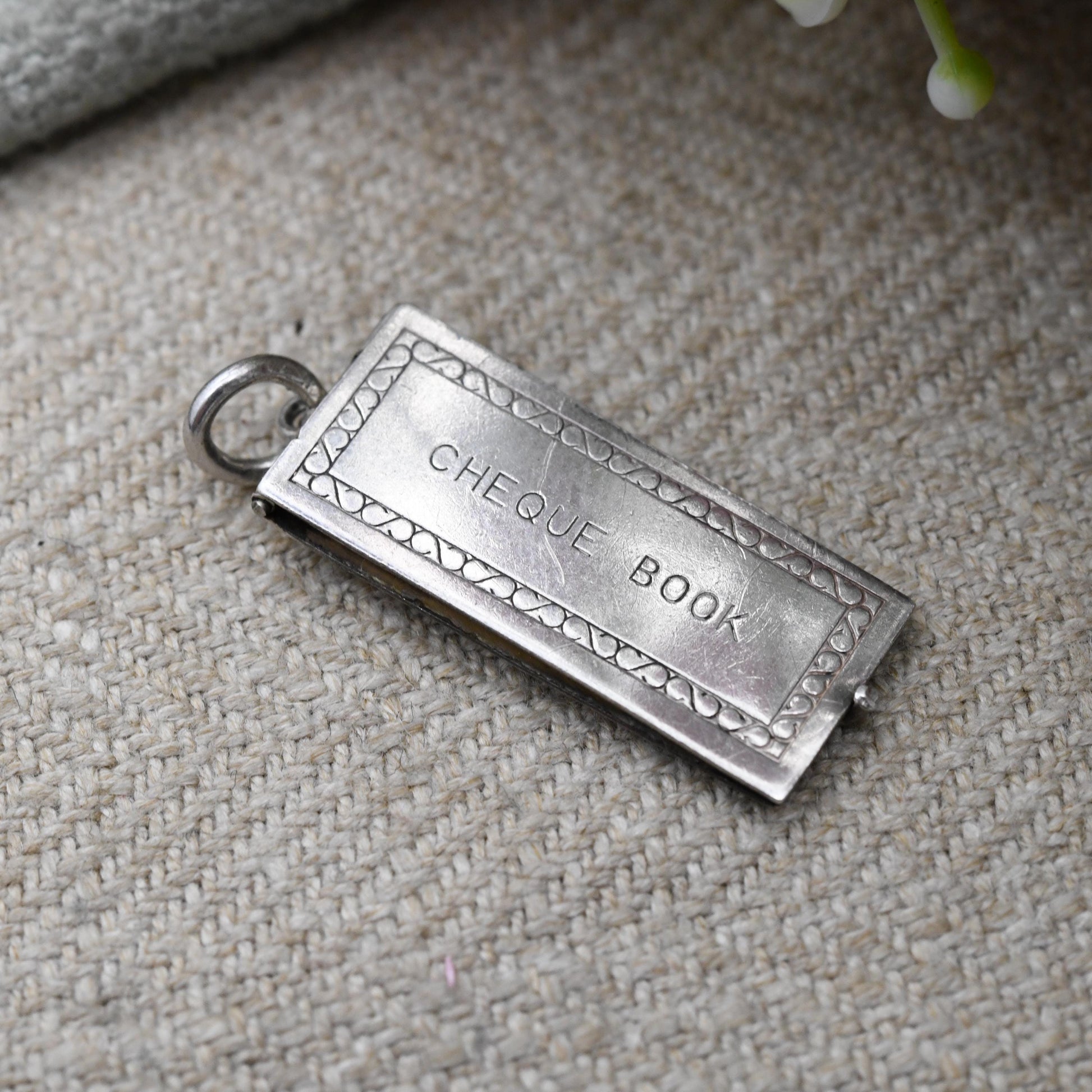 Vintage Georg Jensen Sterling Silver Cheque Book Charm - Opening Pendant | Mid-Century Designer Collectable Jewellery