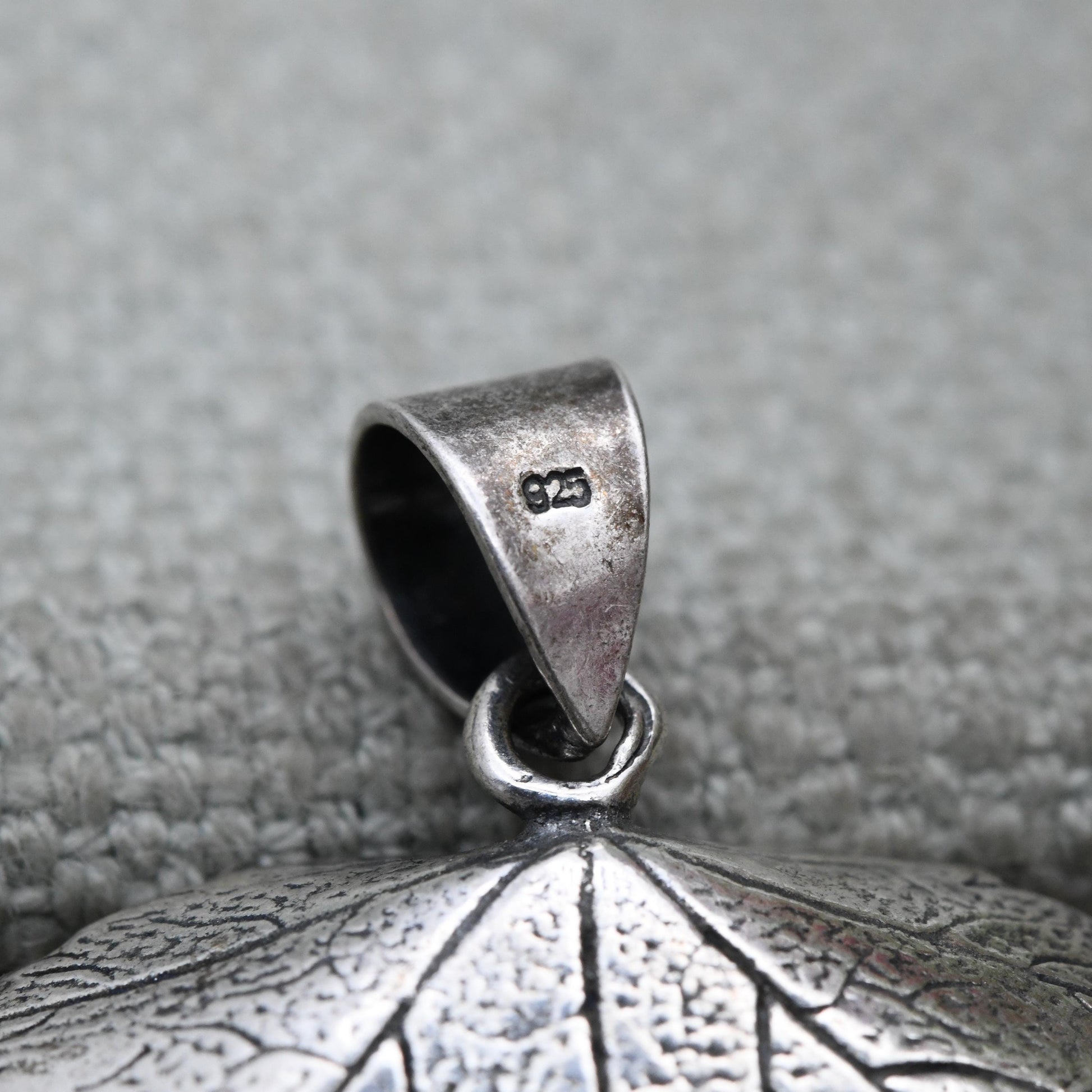 Vintage Sterling Silver Maple Leaf Pendant - Textured Floral Charm | Gift for Her Chain Necklace