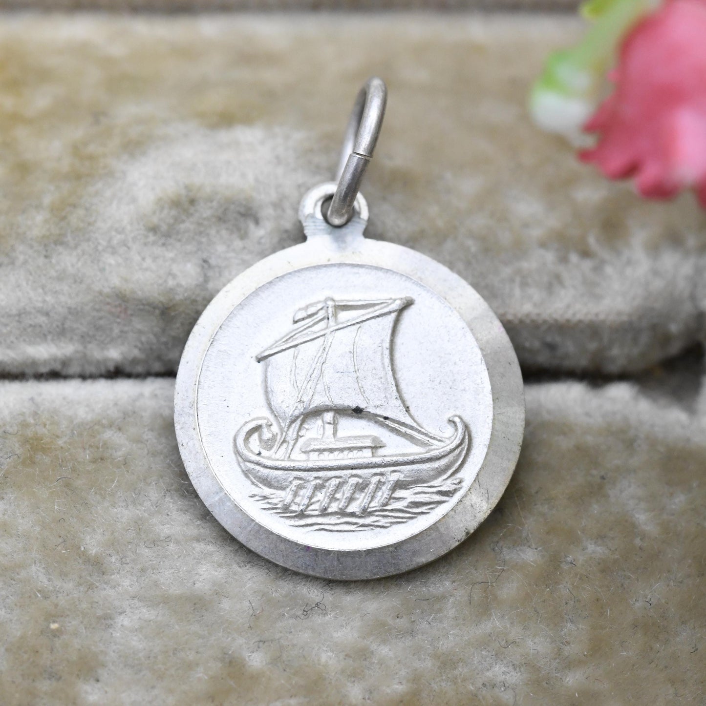 Vintage Silver Viking Ship Charm Pendant - Cute Little Celtic Boat | Gift for Charm Bracelet
