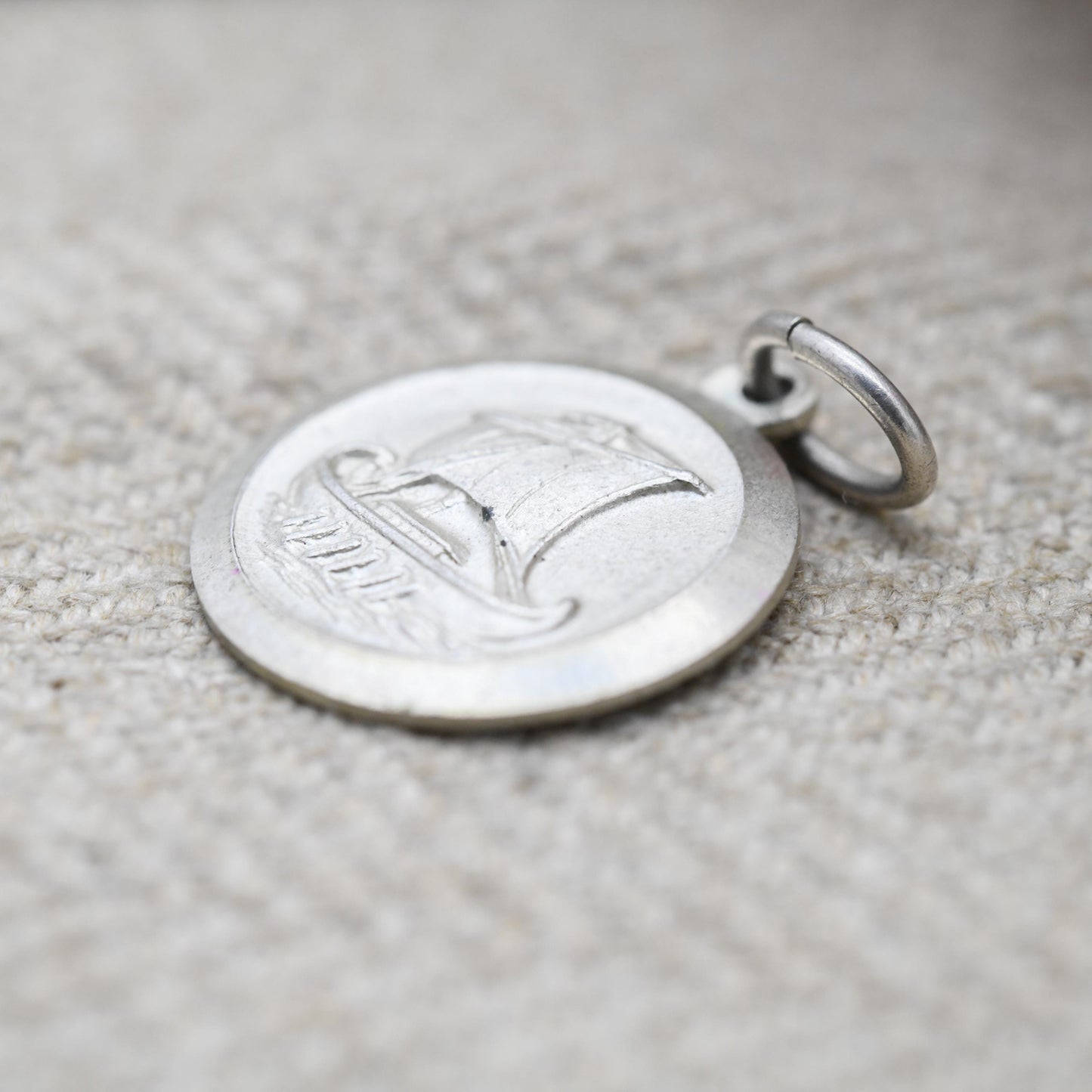 Vintage Silver Viking Ship Charm Pendant - Cute Little Celtic Boat | Gift for Charm Bracelet