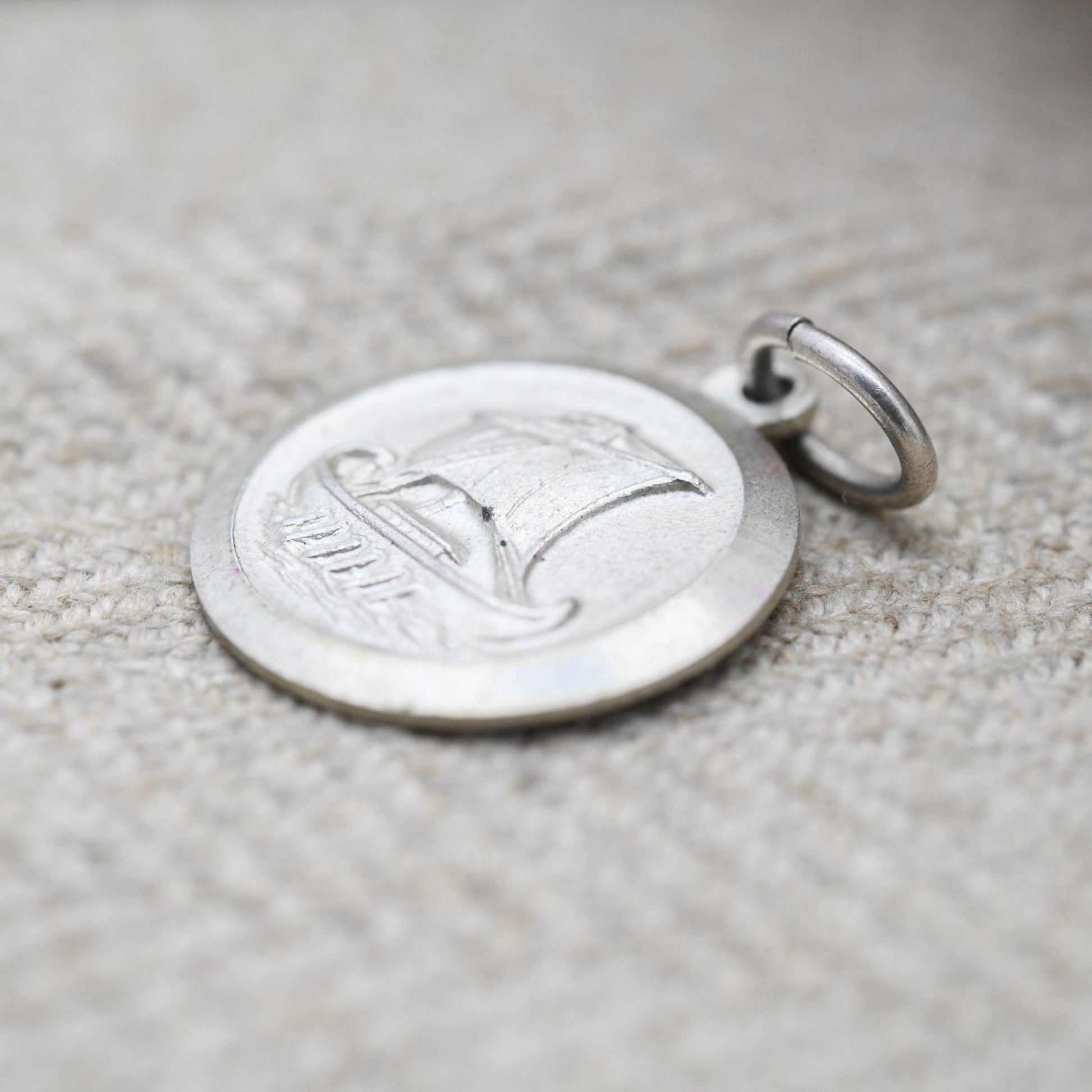 Vintage Silver Viking Ship Charm Pendant - Cute Little Celtic Boat | Gift for Charm Bracelet