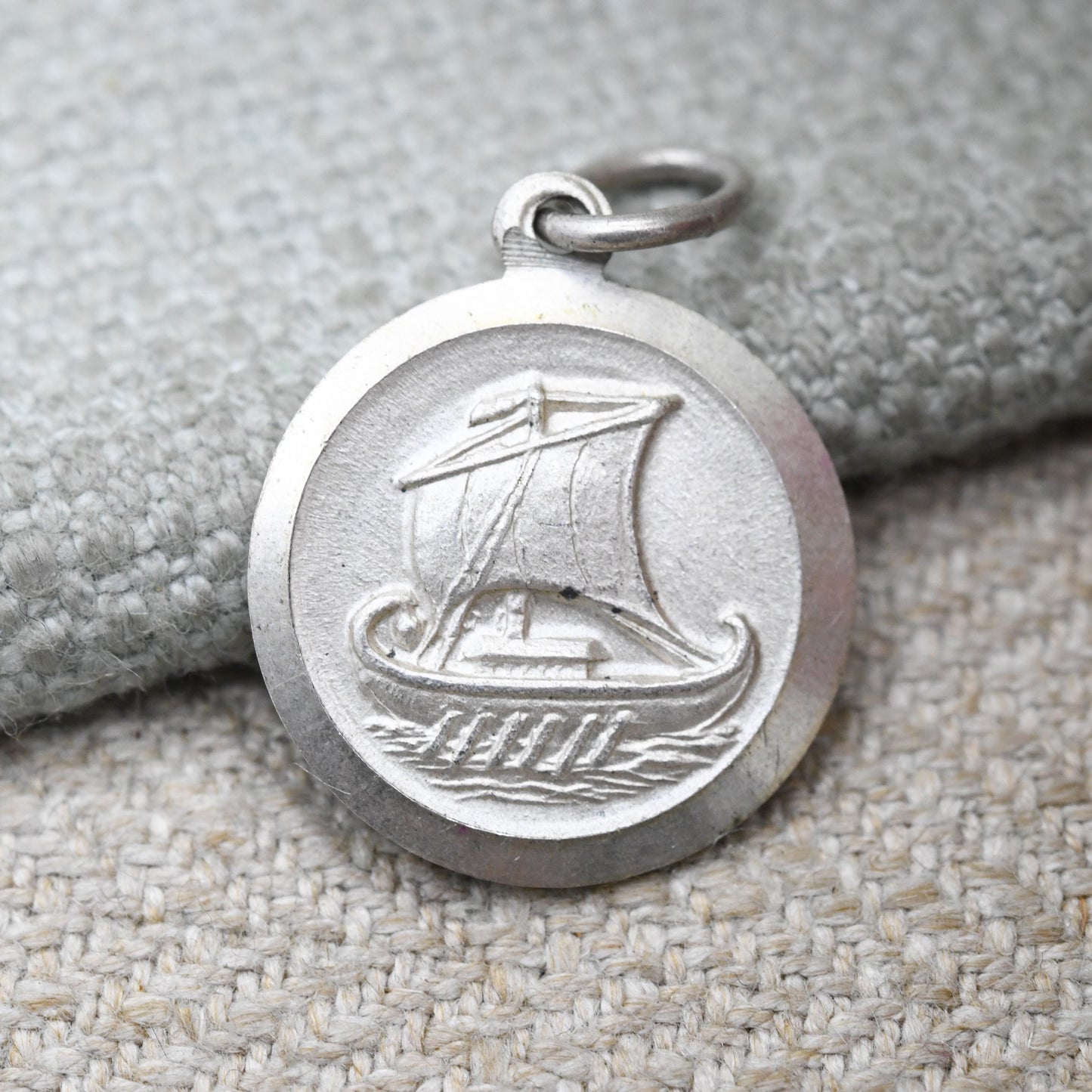 Vintage Silver Viking Ship Charm Pendant - Cute Little Celtic Boat | Gift for Charm Bracelet