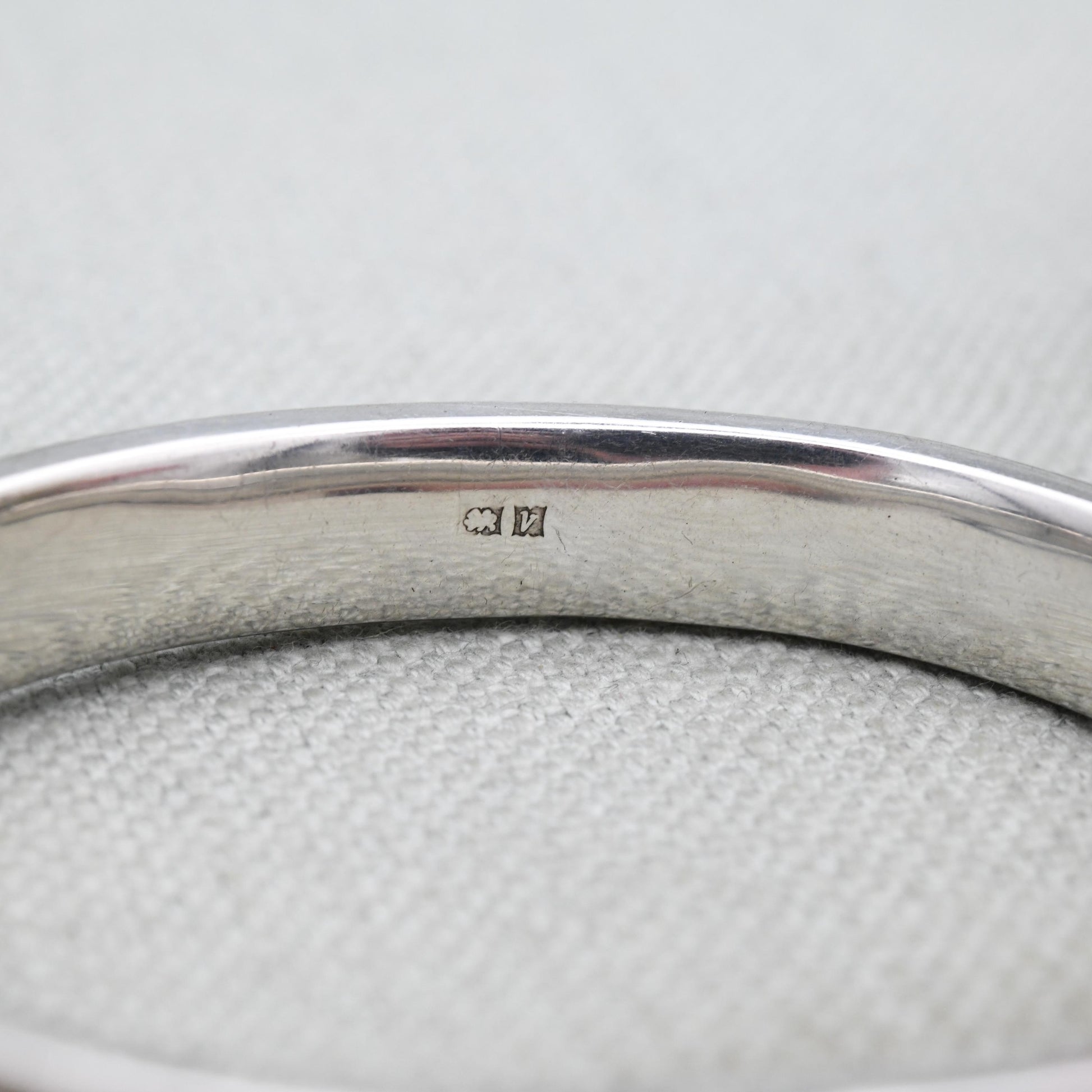 Vintage Sterling Silver Floral Engraved Bangle Bracelet 1970 - Chunky Victorian Aesthetic Scrolling Style with Safety Chain