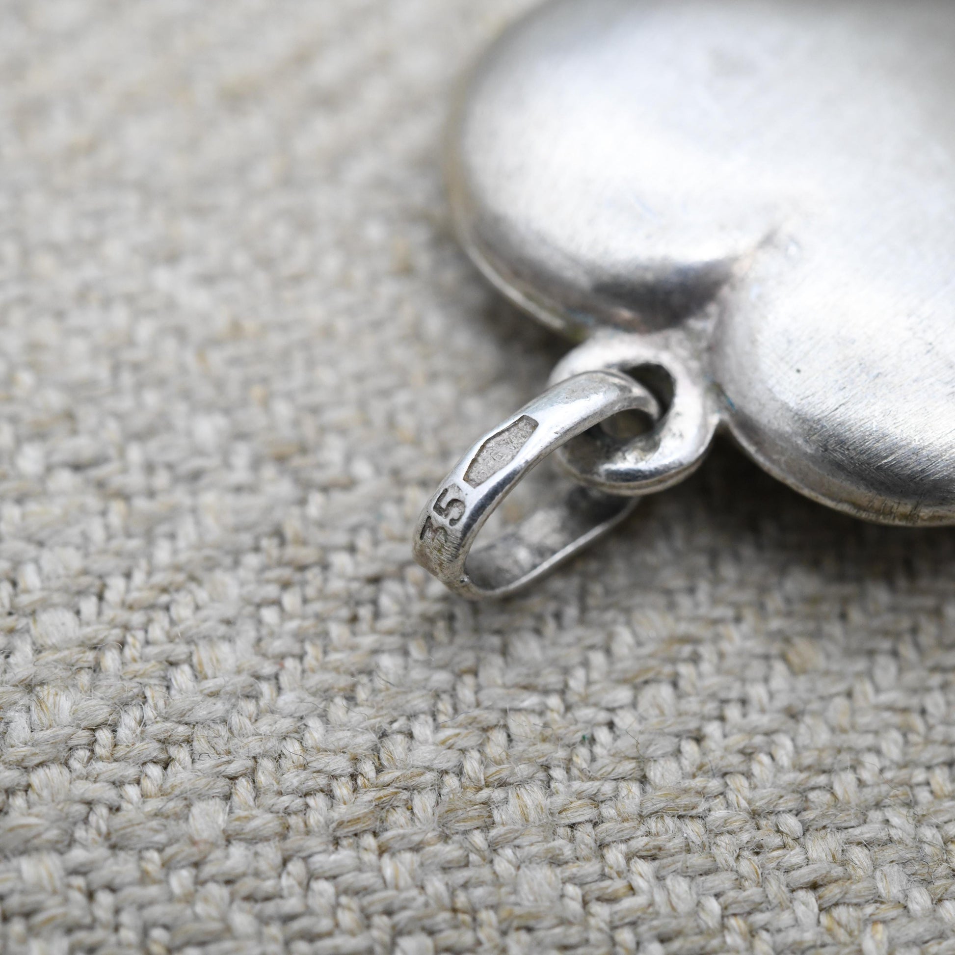 Vintage European Silver Puff Heart Pendant - Romantic Love Heart Gift for Her Necklace Chain