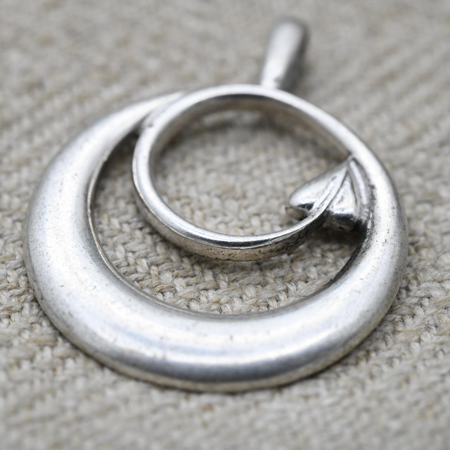 Vintage Ortak Sterling Silver Dragon Tail Pendant by Malcolm Gray - Openwork Fantasy Jewellery | Celtic Designer Sculptural Design