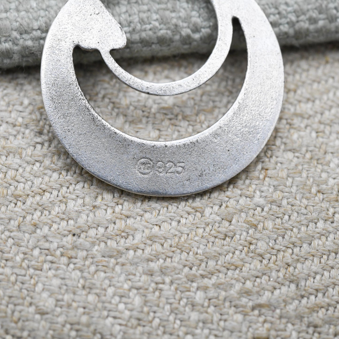 Vintage Ortak Sterling Silver Dragon Tail Pendant by Malcolm Gray - Openwork Fantasy Jewellery | Celtic Designer Sculptural Design