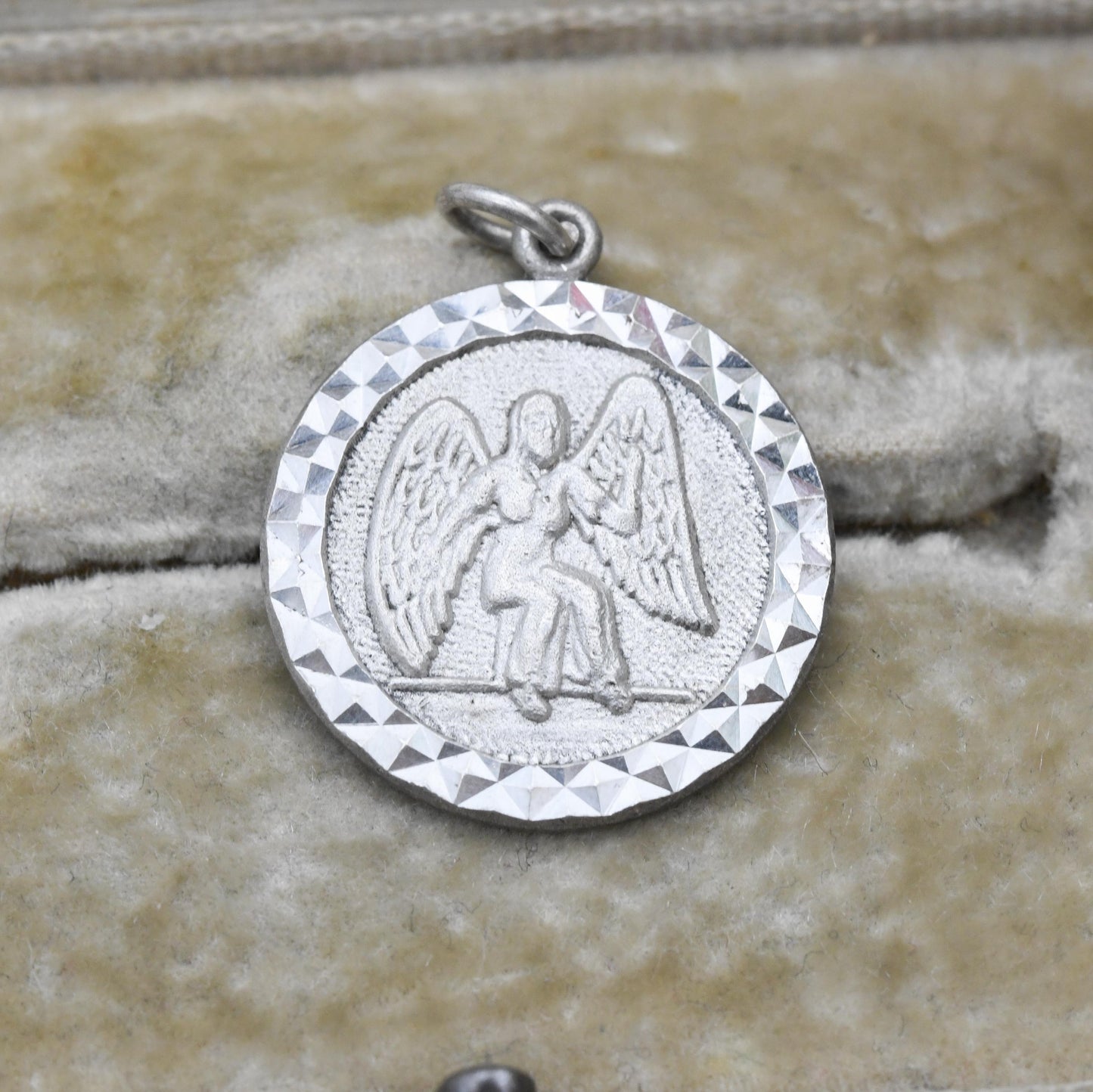 Vintage Sterling Silver Virgo Pendant - Traditional Angel Astrological Zodiac Star Sign Symbol Mid-Century August September Birthday Gift