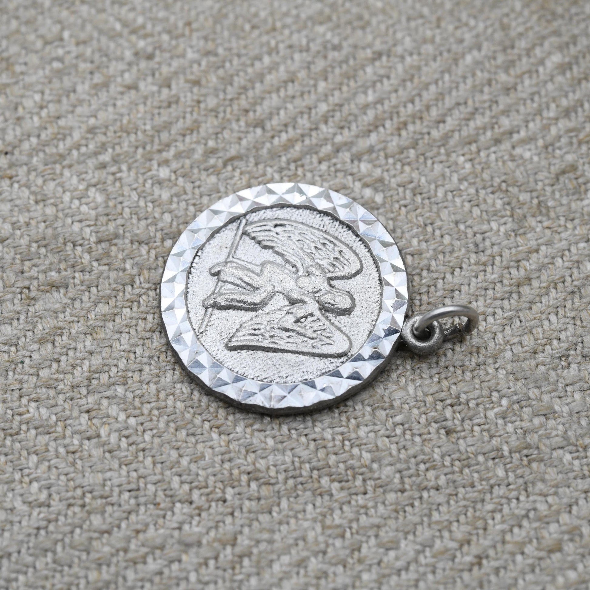 Vintage Sterling Silver Virgo Pendant - Traditional Angel Astrological Zodiac Star Sign Symbol Mid-Century August September Birthday Gift