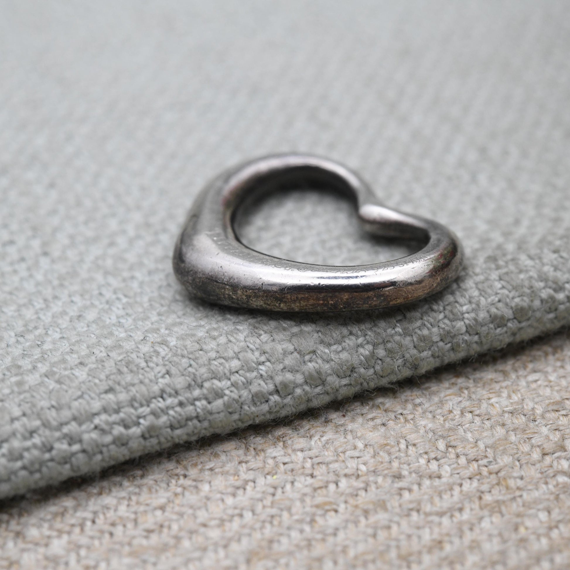 Tiffany & Co Elsa Peretti Silver Open Heart Pendant Necklace - Medium Sized Openwork Romantic Gift | Genuine Signed Designer Jewellery
