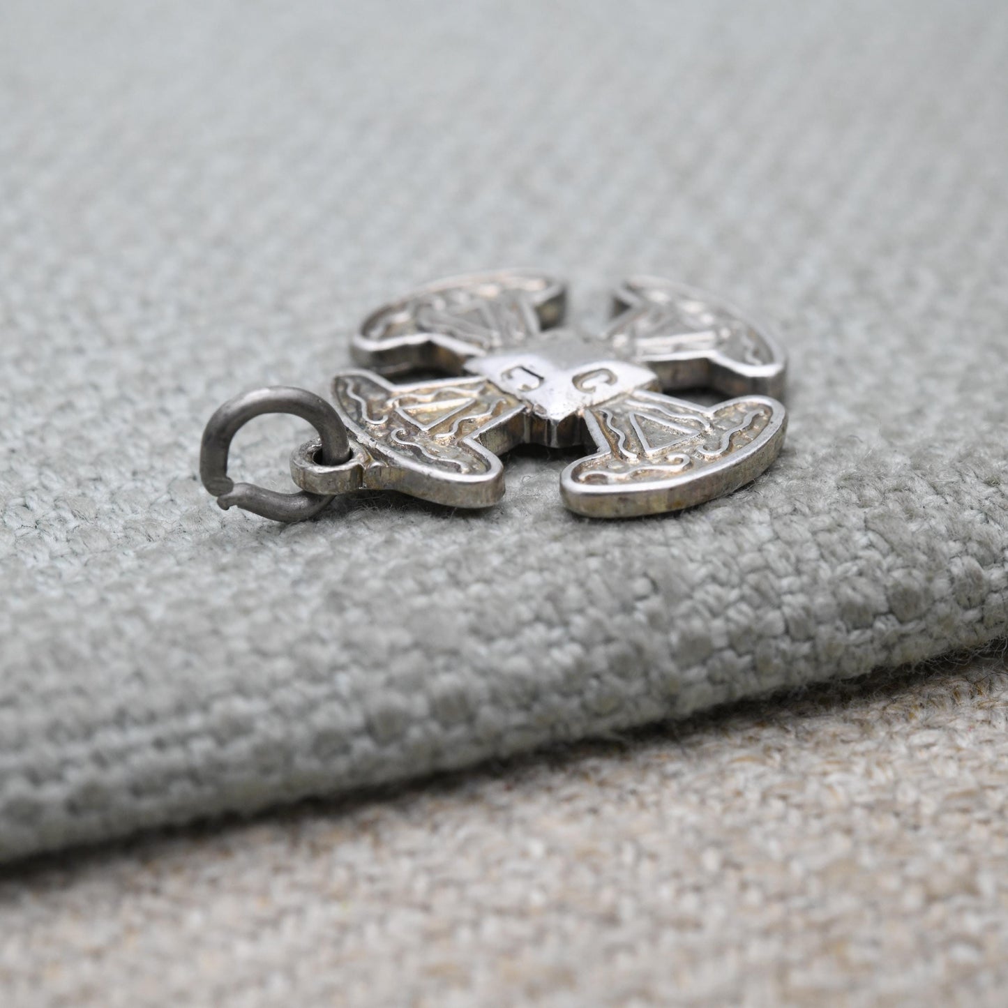Vintage Sterling Silver Celtic Cross Pendant - Scrolling Geometric Pattern Design | Religious Jewellery Gift